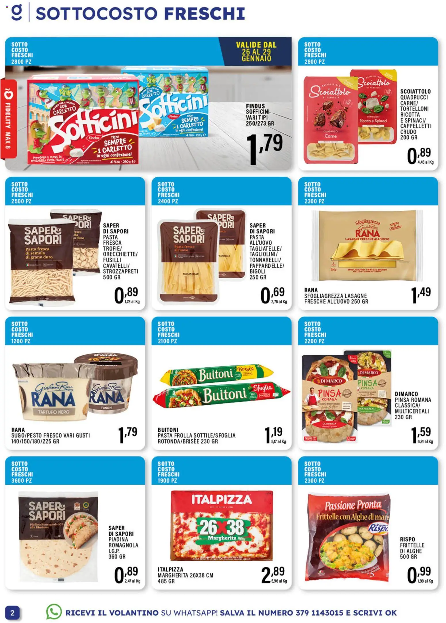 Volantino GECOP del 19.01.2026 | Pagina: 2 | Prodotti: Tagliatelle, Piadina, Fusilli, Ricotta