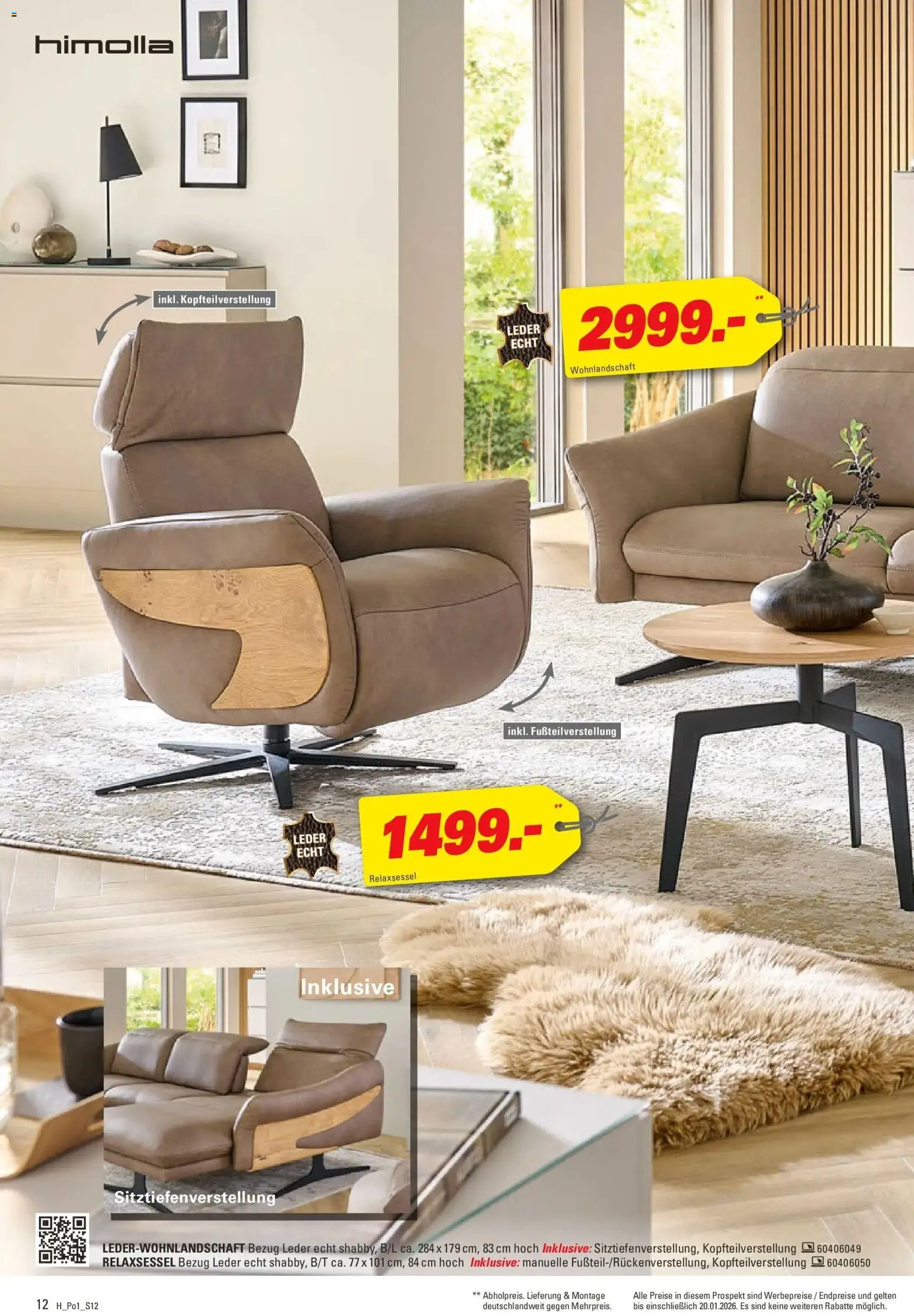 Höffner - Höffner: Möbelangebote – gültig ab 23.12.2025 | Seite: 12 | Produkte: Wohnlandschaft, Relaxsessel