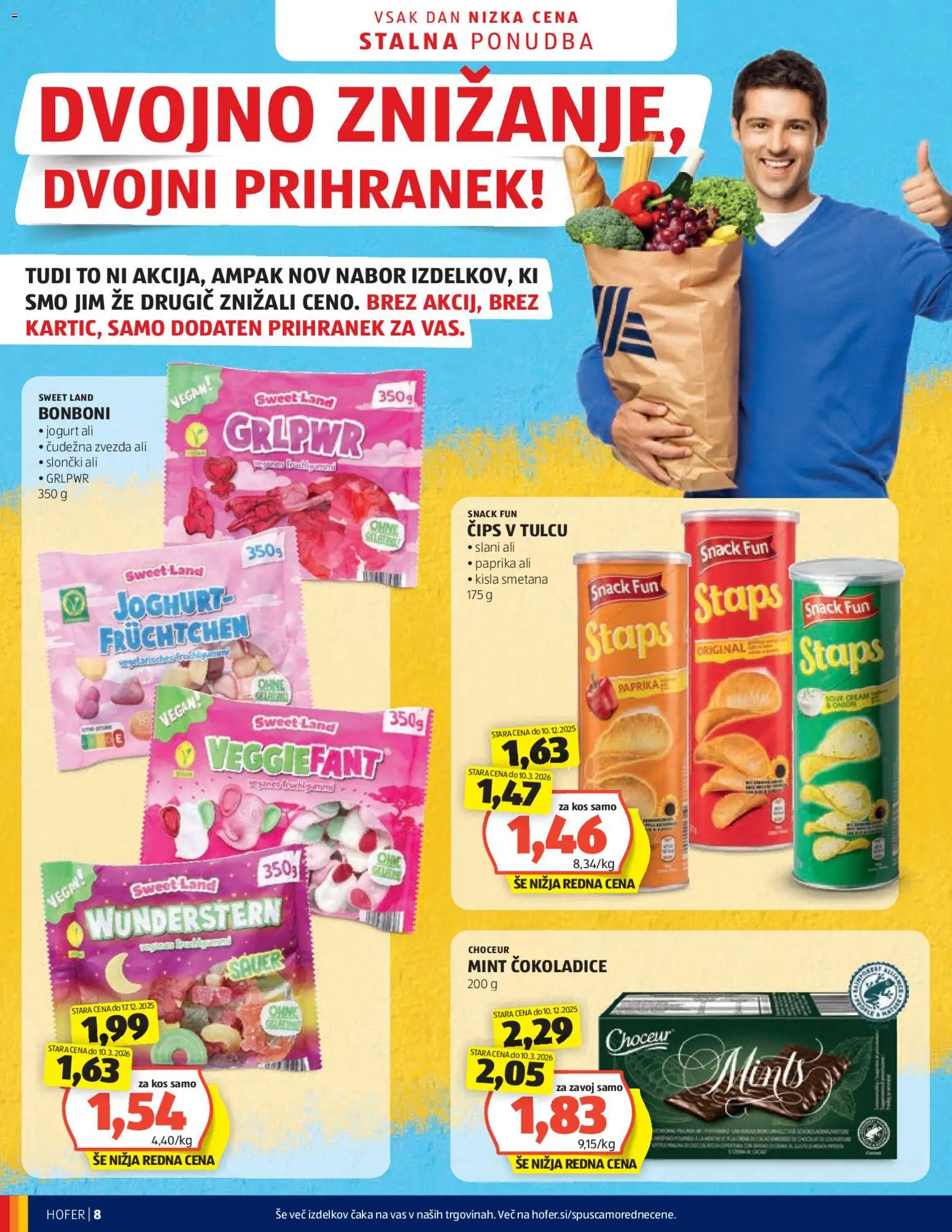 Novi Hofer katalog ponudbe – veljaven od 11.03.2026 | Stran: 8 | Izdelki: Bonboni, Kos, Kisla smetana, Smetana