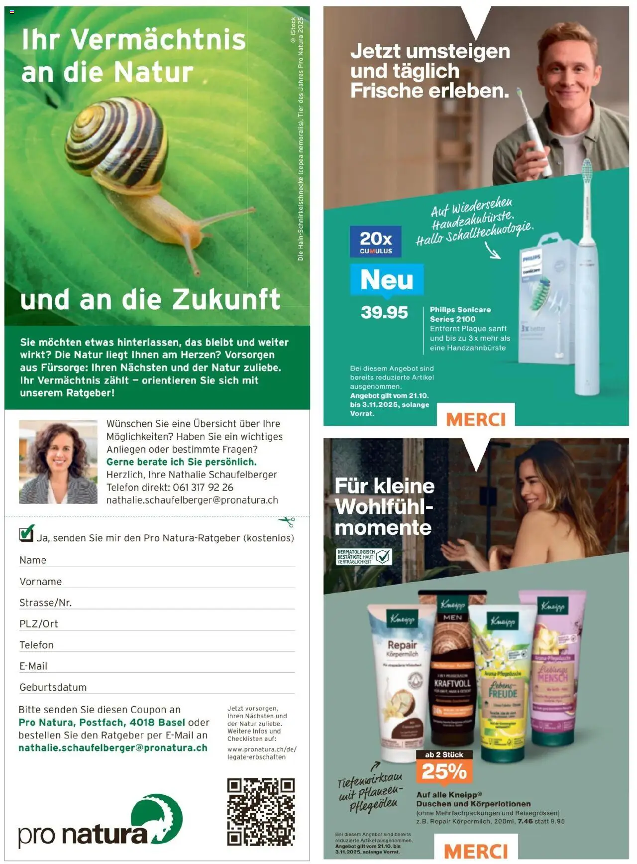 Migros Magazin – gültig ab 20.10.2025 | Seite: 62 | Produkte: Körpermilch, Body Lotion, Shower Gel, Telefon