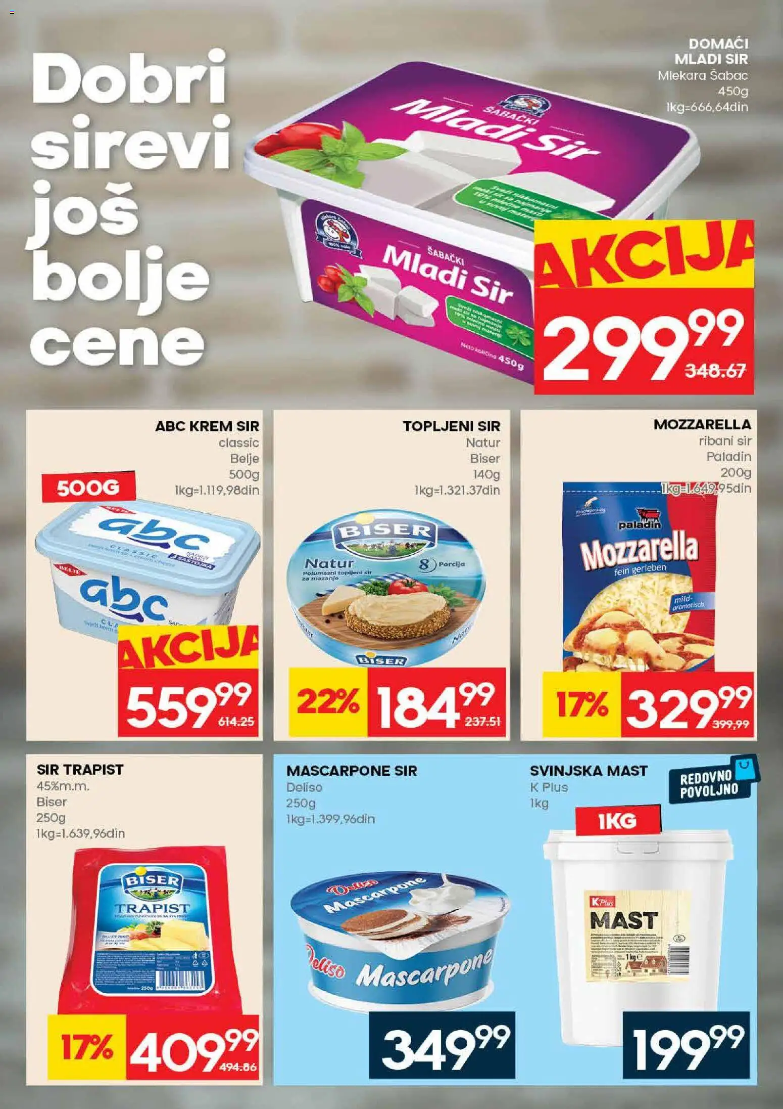 Idea katalog - važi od 23.04.2026 | Strana: 11 | Proizvode: Mladi sir, Mozzarella, Svinjska mast, Topljeni sir