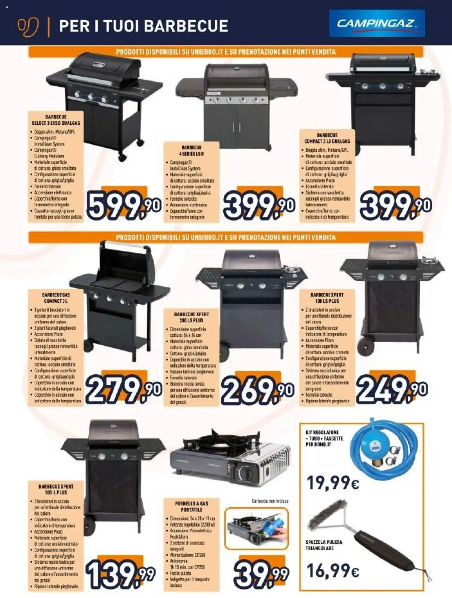 Volantino Unieuro del 27.03.2026 | Pagina: 2 | Prodotti: Fornello a gas, Fascette, Fornello, Valigetta