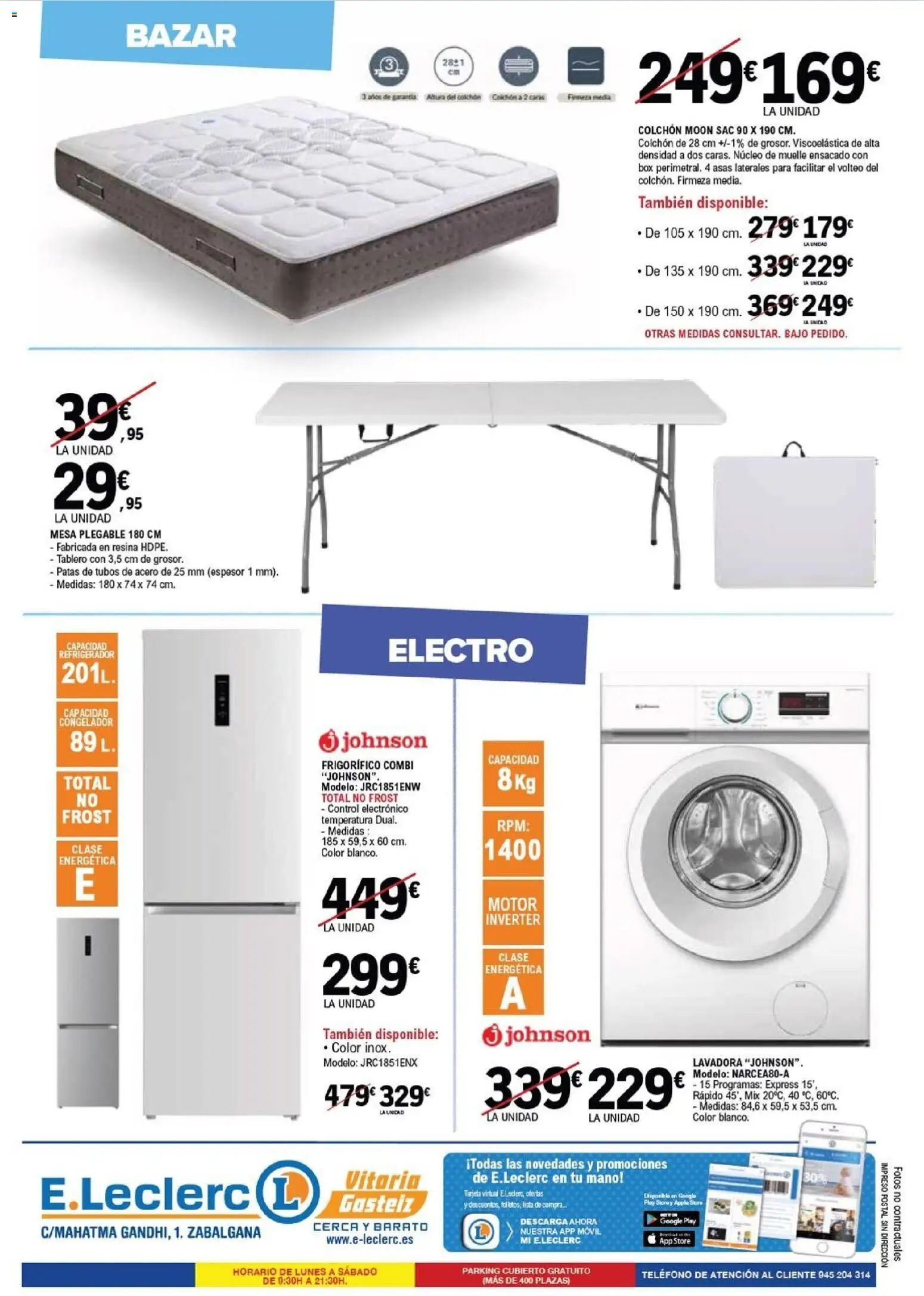 E.Leclerc folleto │ válido desde el 28.01.2026 | Página: 12 | Productos: Teléfono, Colchon, Lavadora, Combi