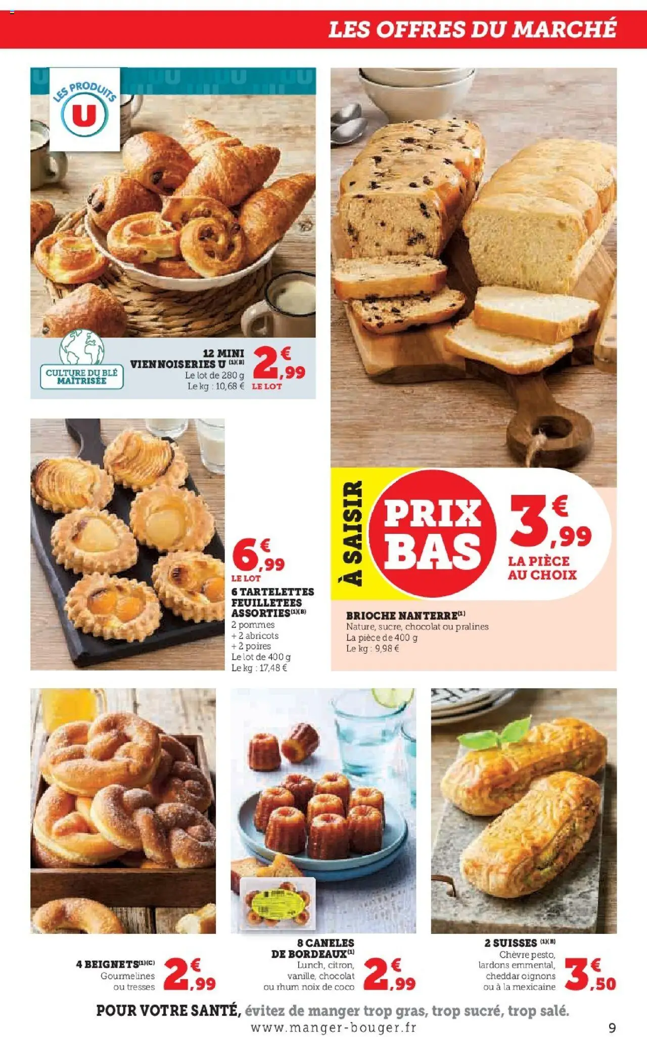  | Page: 9 | Produits: Viennoiseries, Chocolat, Cheddar, Noix