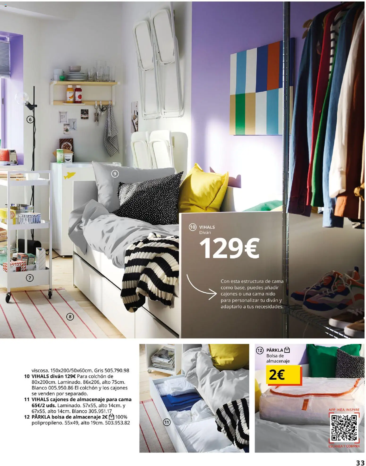 IKEA - Precios bajos │ válido desde el 13.04.2026 | Página: 33 | Productos: Colchon, Bolsa, Cama, Almacenaje