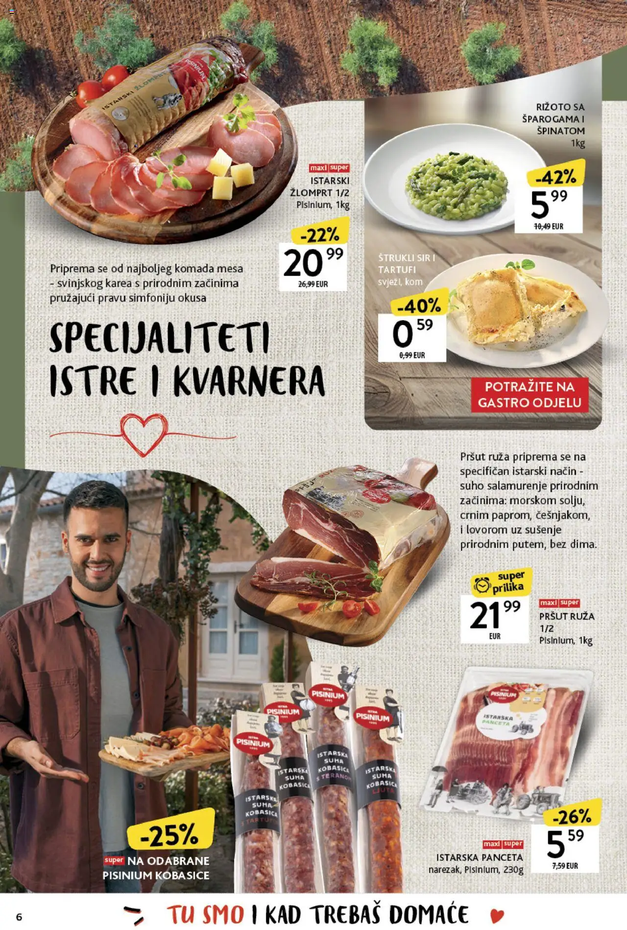 Konzum katalog | vrijedi od 19.05.2025 | Stranica: 6 | Proizvodi: Rižoto, Sir, Kobasica, Panceta