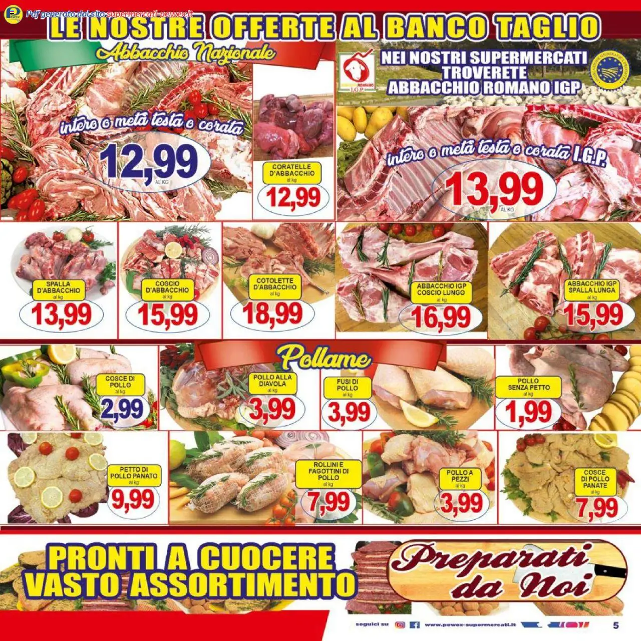 Volantino Pewex del 17.10.2025 | Pagina: 5 | Prodotti: Pollo, Cosce di pollo