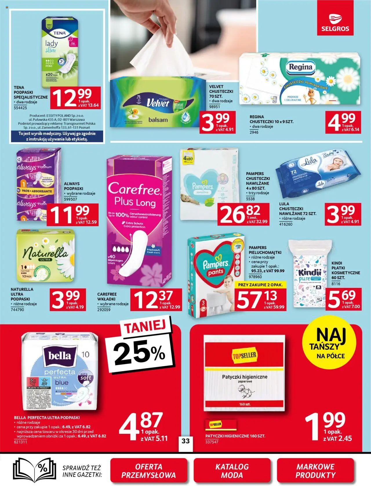 Selgros cash&carry Gazetka od 23.10.2025 | Strona: 29 | Produkty: Pampers, Pieluchomajtki, Podpaski, Płatki