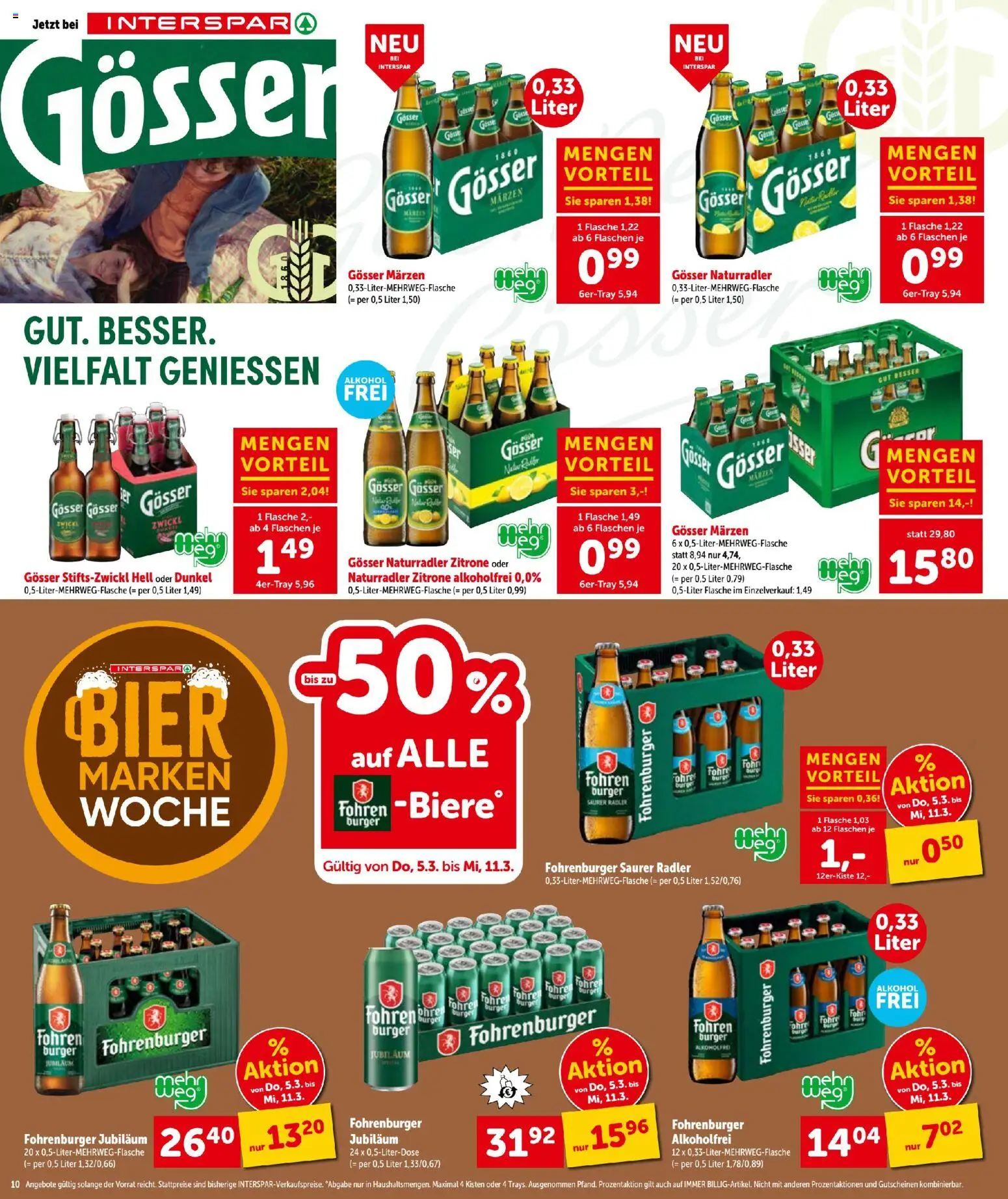 Interspar - Flugblatt gültig ab 05.03.2026 | Seite: 10 | Produkte: Zitrone, Bier