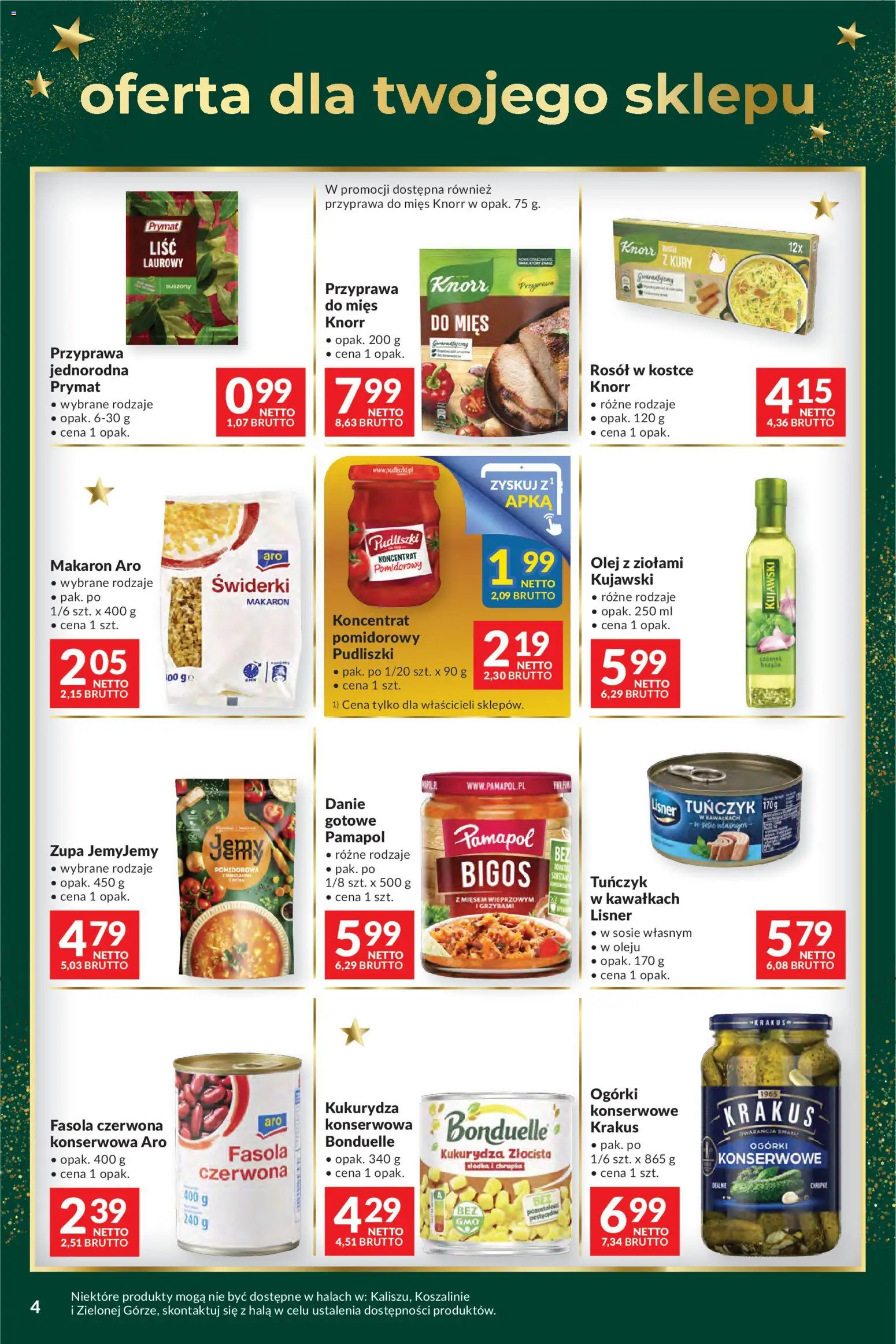 Makro Gazetka - Mega oferty dla Twojego Sklepu od 25.11.2025 | Strona: 4 | Produkty: Fasola czerwona, Tuńczyk, Zupa, Ogórki