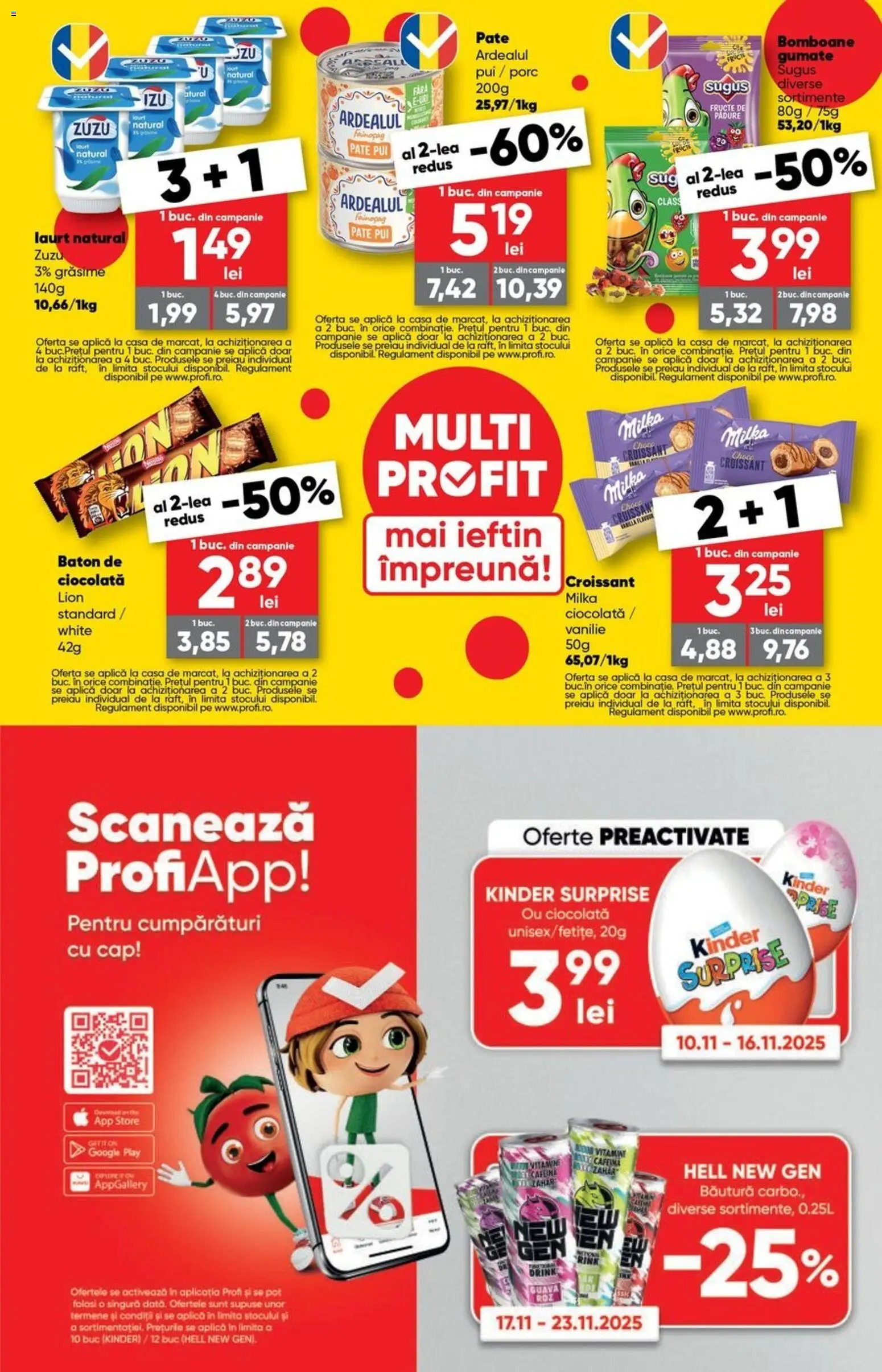 Noul catalog Profi – valabil de la 12.11.2025 | Pagină: 5 | Produse: Hacıyatmaz Kedi Oyuncağı, Ciocolată, Bomboane, Fructe