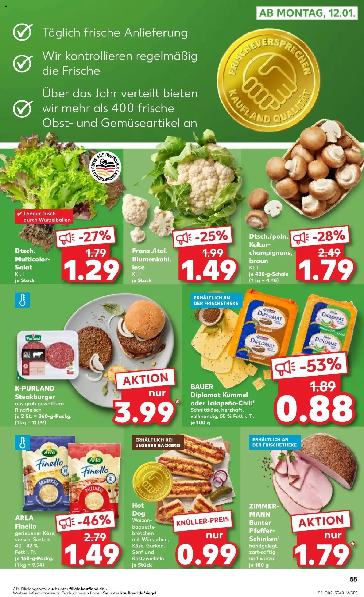 Kaufland prospekt Schwäbisch Gmünd	 – gültig ab 08.01.2026 | Seite: 55 | Produkte: Bäckerei, Burger, Baguette, Obst