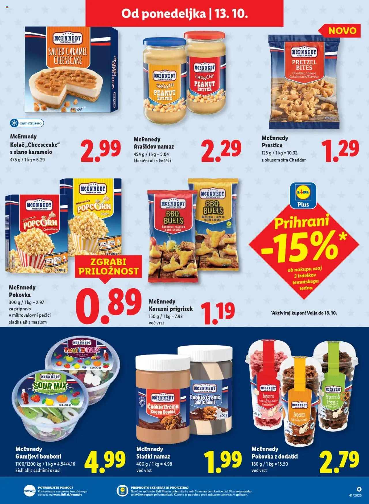 Novi Lidl katalog ponudbe – veljaven od 09.10.2025 | Stran: 47 | Izdelki: Kolač, Bonboni, Namaz, Cheddar