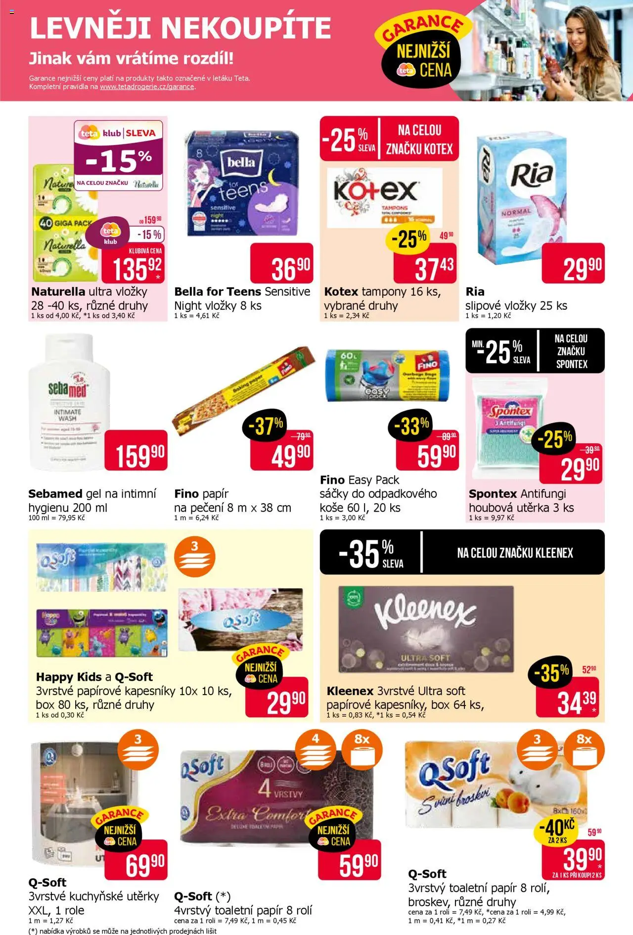 TETA Drogerie leták od 09.10.2025 | Strana: 16 | Produkty: Vložky, Toaletní papír, Papírové kapesníky, Utěrka