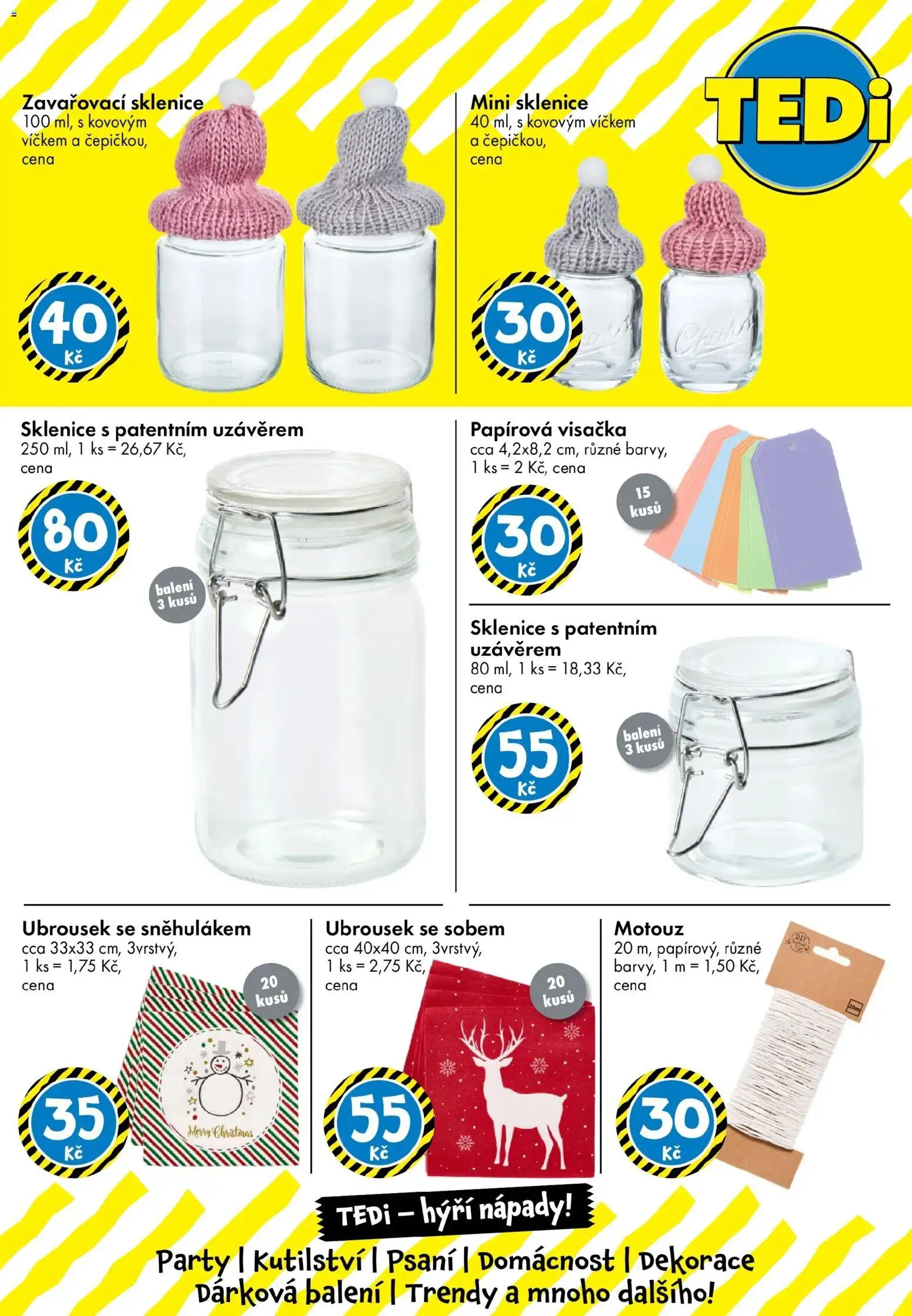 TEDi leták - Praha, Ostrava, Plzeň od 12.12.2025 | Strana: 8 | Produkty: Zavařovací sklenice, Sklenice, Dekorace
