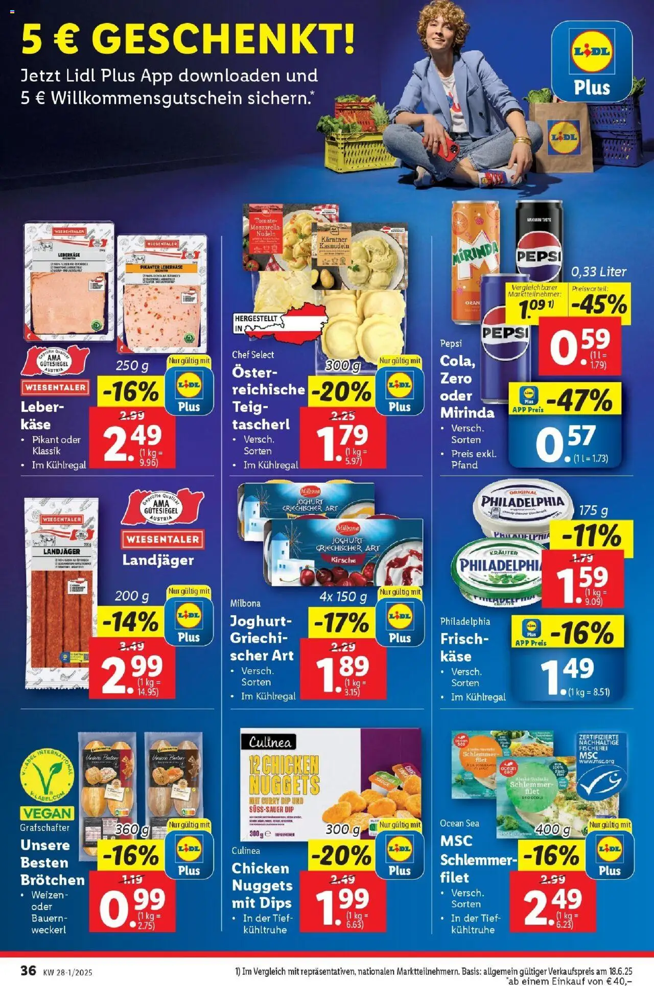 Lidl Flugblatt - Salzburg, Dornbirn, Jenbach gültig ab 02.07.2025 | Seite: 42 | Produkte: Käse, Joghurt, Fisch, Nudeln