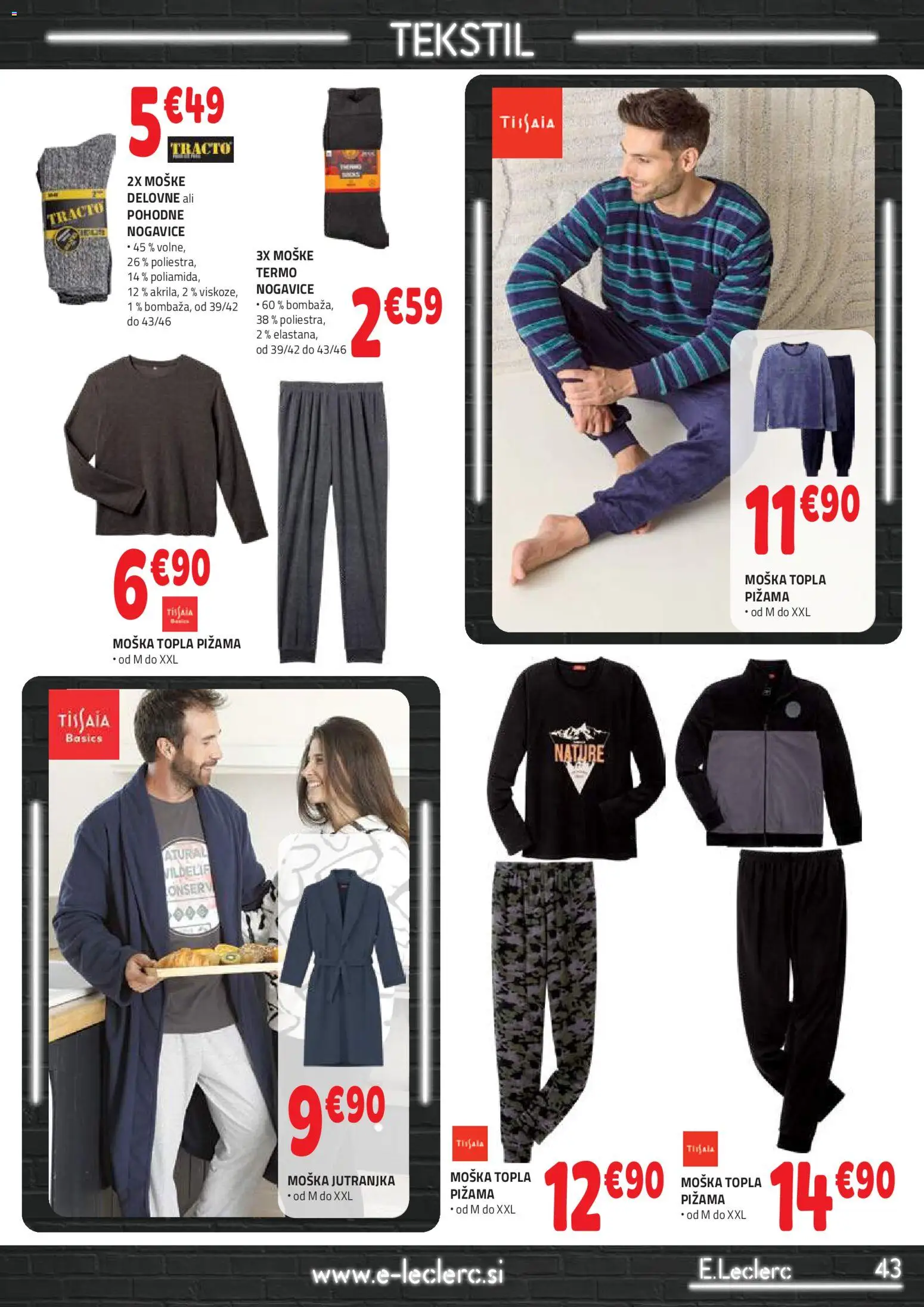 Novi E.leclerc katalog ponudbe – veljaven od 05.11.2025 | Stran: 43 | Izdelki: Pižama, Nogavice