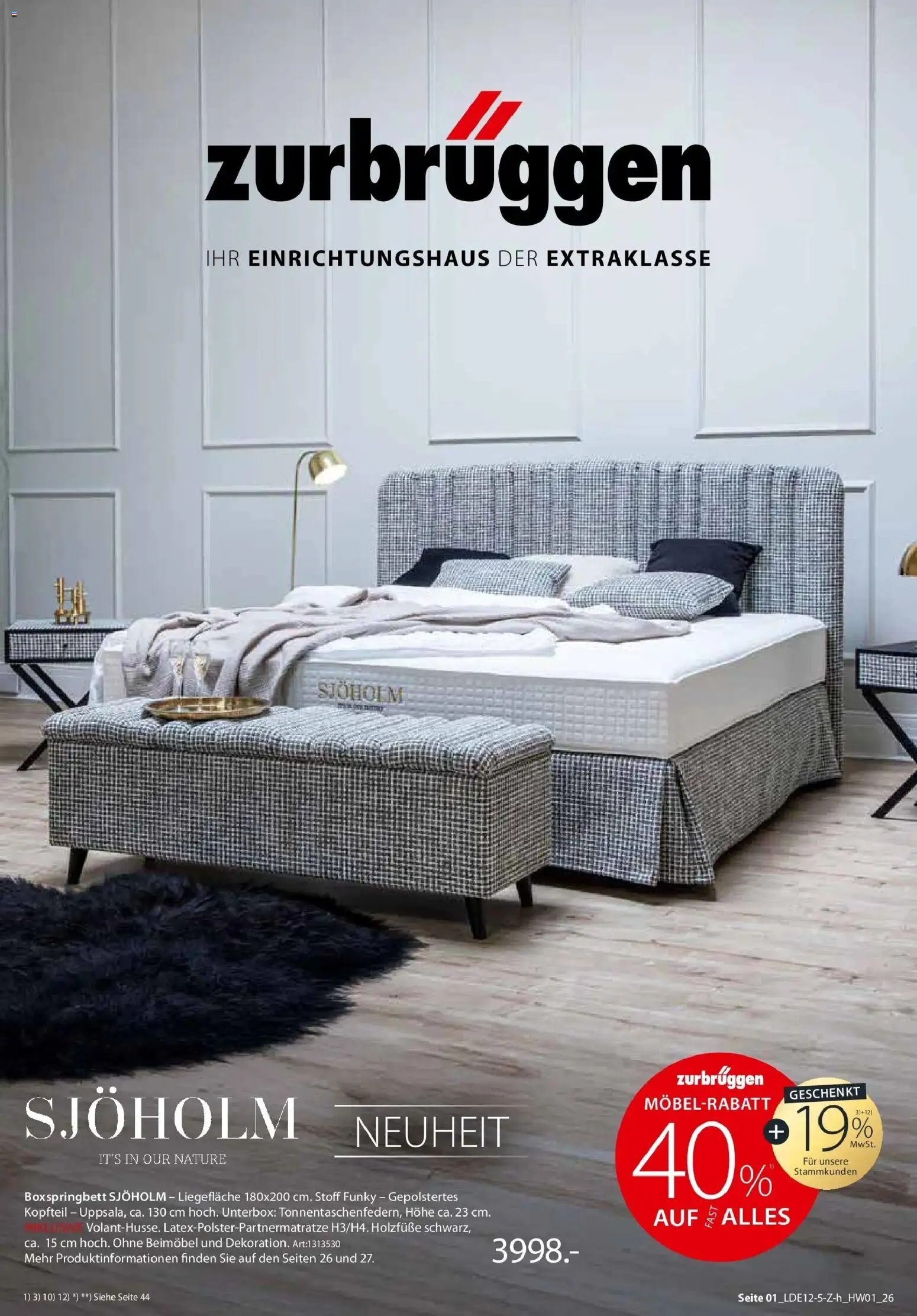 Zurbrüggen - Zurbrüggen: Ihr Einrichtungshaus der Extraklasse – gültig ab 18.01.2026 | Seite: 1 | Produkte: Boxspringbett