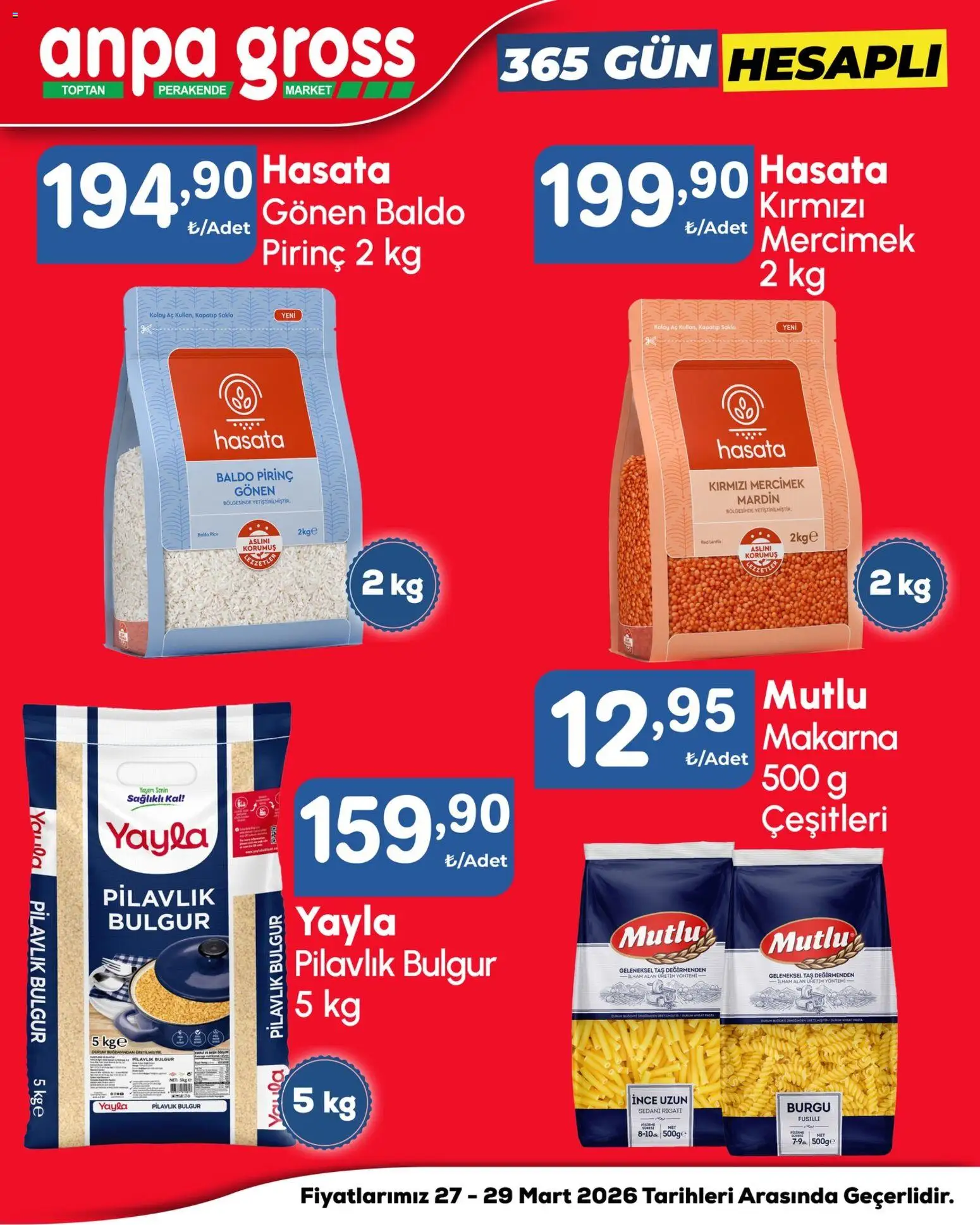 Anpa Gross Katalog - 27.03.2026 tarihinden itibaren geçerlidir | Sayfa: 2 | Ürünler: Ravioli, Pirinç, Makarna