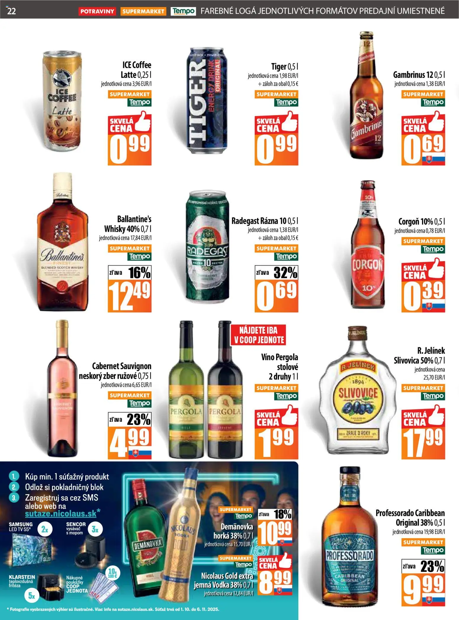 Nové COOP Jednota akcie – leták je platný od 23.10.2025 | Strana: 22 | Produkty: Pergola, Tv, Fritéza, Vysávač s mopom