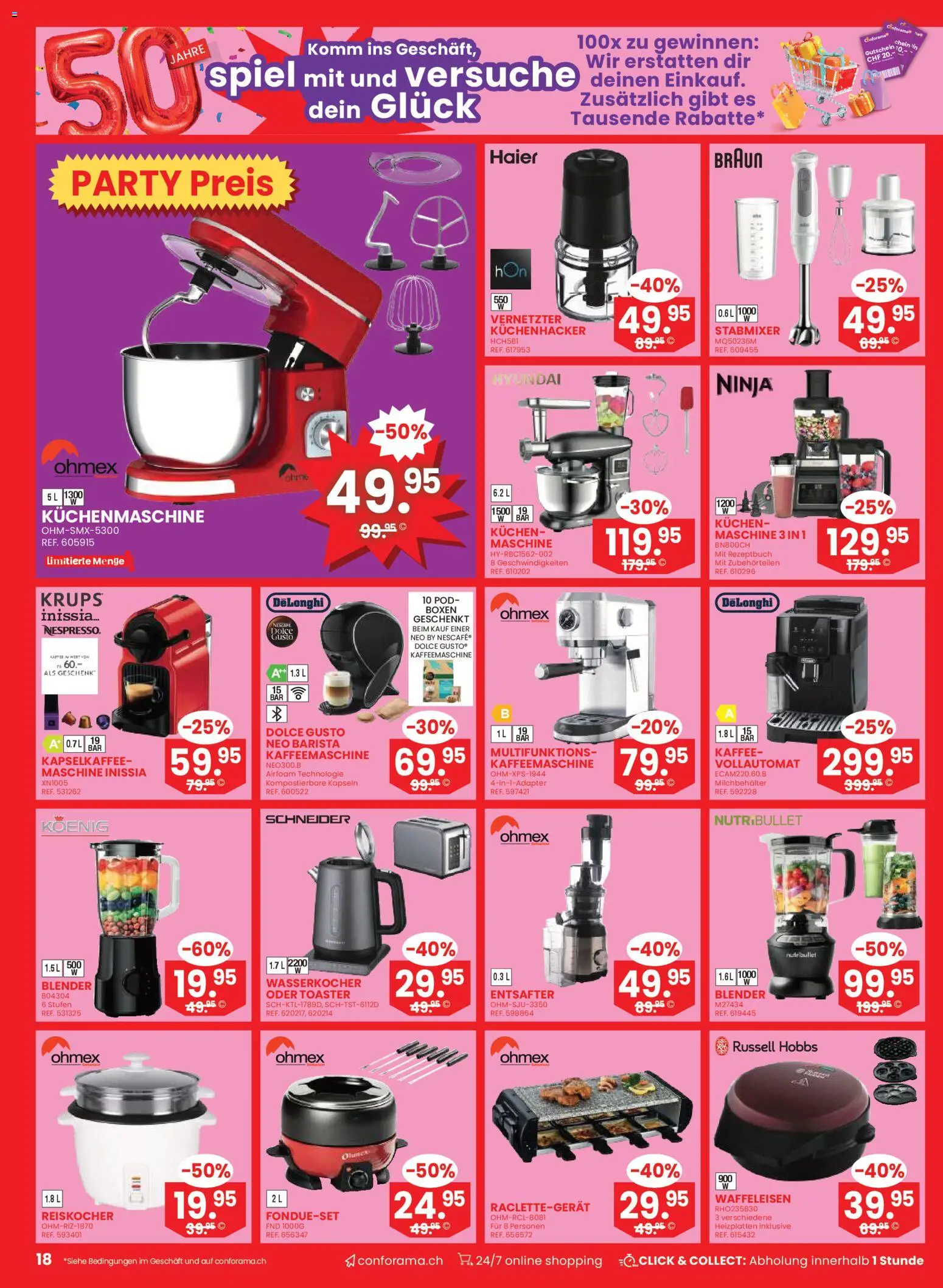 Conforama Aktionen – gültig ab 25.02.2026 | Seite: 18 | Produkte: Krups, Toaster, Waffeleisen, Stabmixer