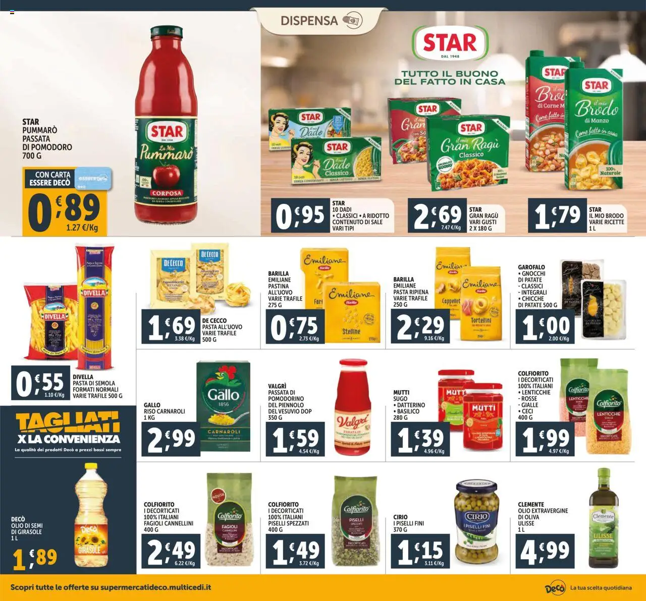 Volantino Decò del 16.10.2025 | Pagina: 14 | Prodotti: Riso Carnaroli, Ceci, Pomodoro, Mutti