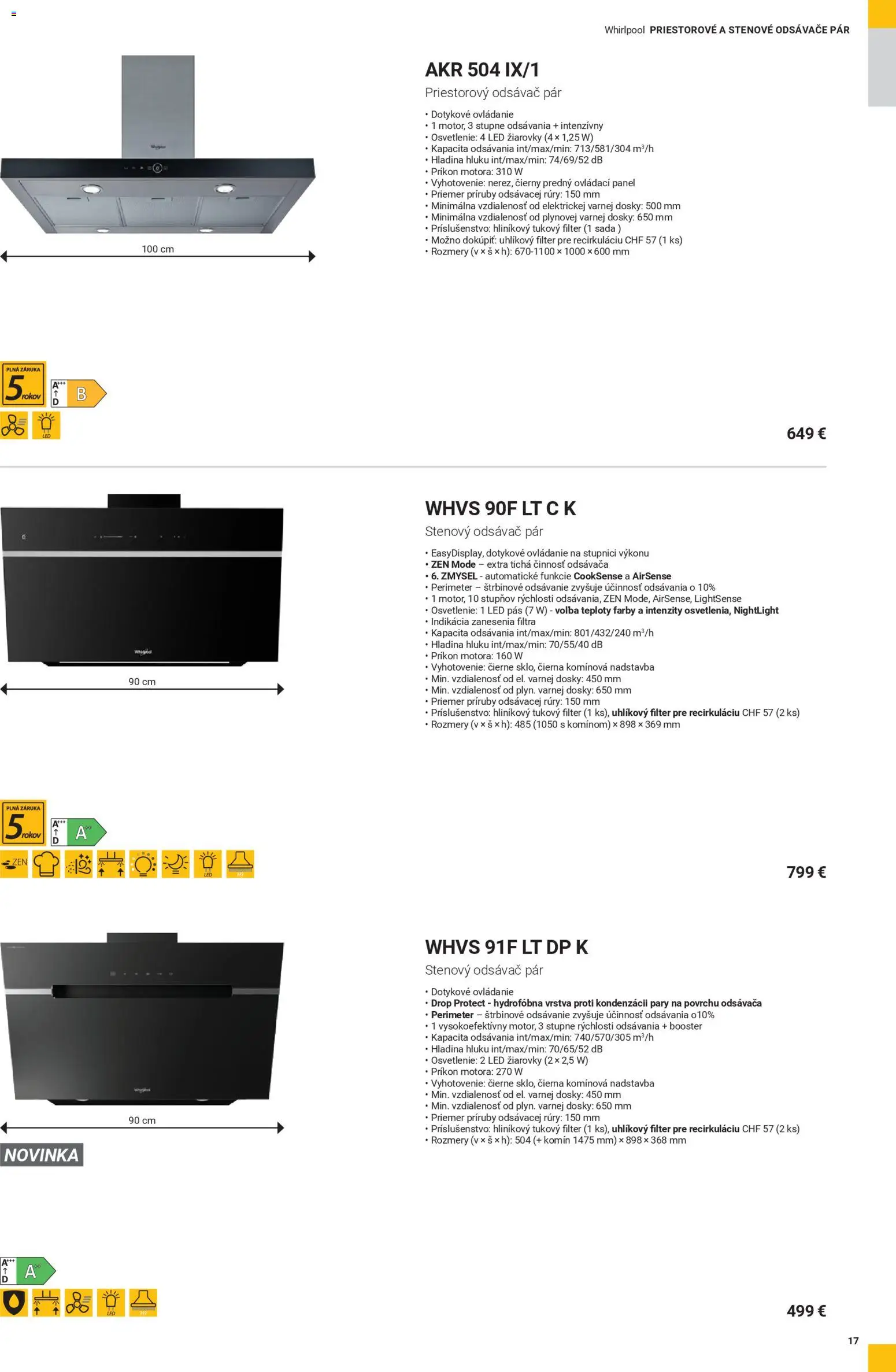 Nové Whirlpool akcie – leták je platný od 12.11.2025 | Strana: 17 | Produkty: Pás, Osvetlenie, Led žiarovky, Žiarovky