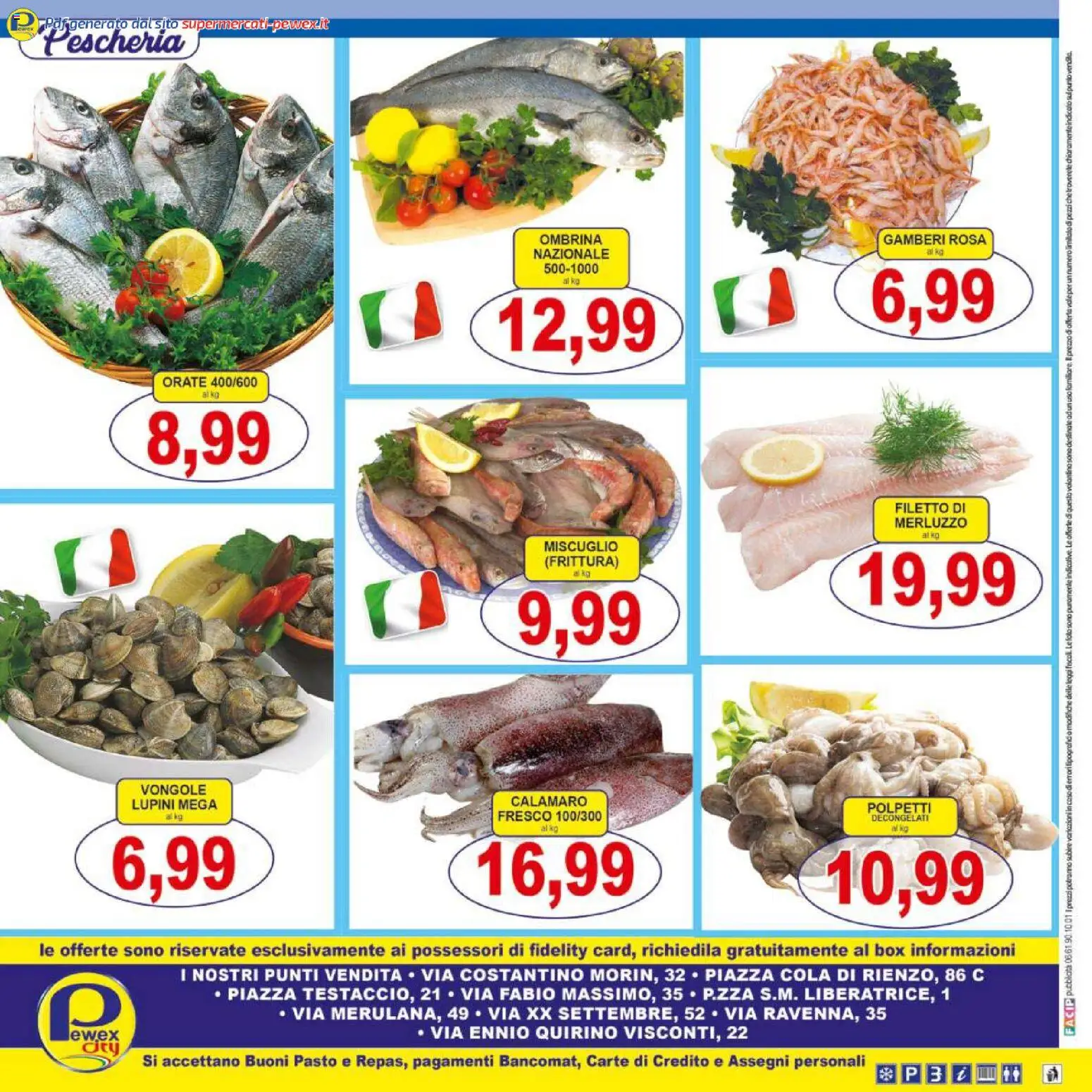 Volantino Pewex del 16.01.2026 | Pagina: 16 | Prodotti: Lupini, Merluzzo, Gamberi, Vongole