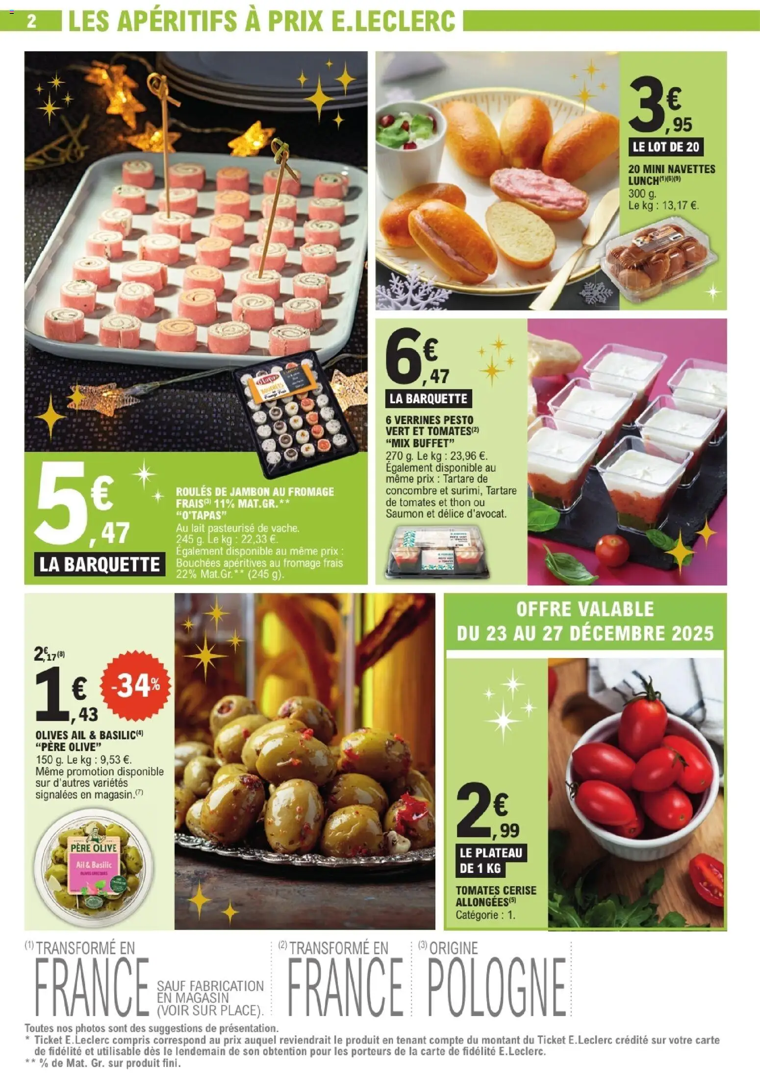 {H1} | Page: 2 | Produits: Concombre, Olive, Thon, Saumon