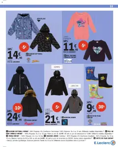 E.Leclerc - Prévisualisation de BLOUSON SOFTSHELL ENFANT, 94% Polyester, 6% Elasthanne. Garnissage: 100% Polyester. Du 3 au 10 ans. valide à partir de 30.09.2025 | Page: 35 | Produits: Robe, Pull, Blouson