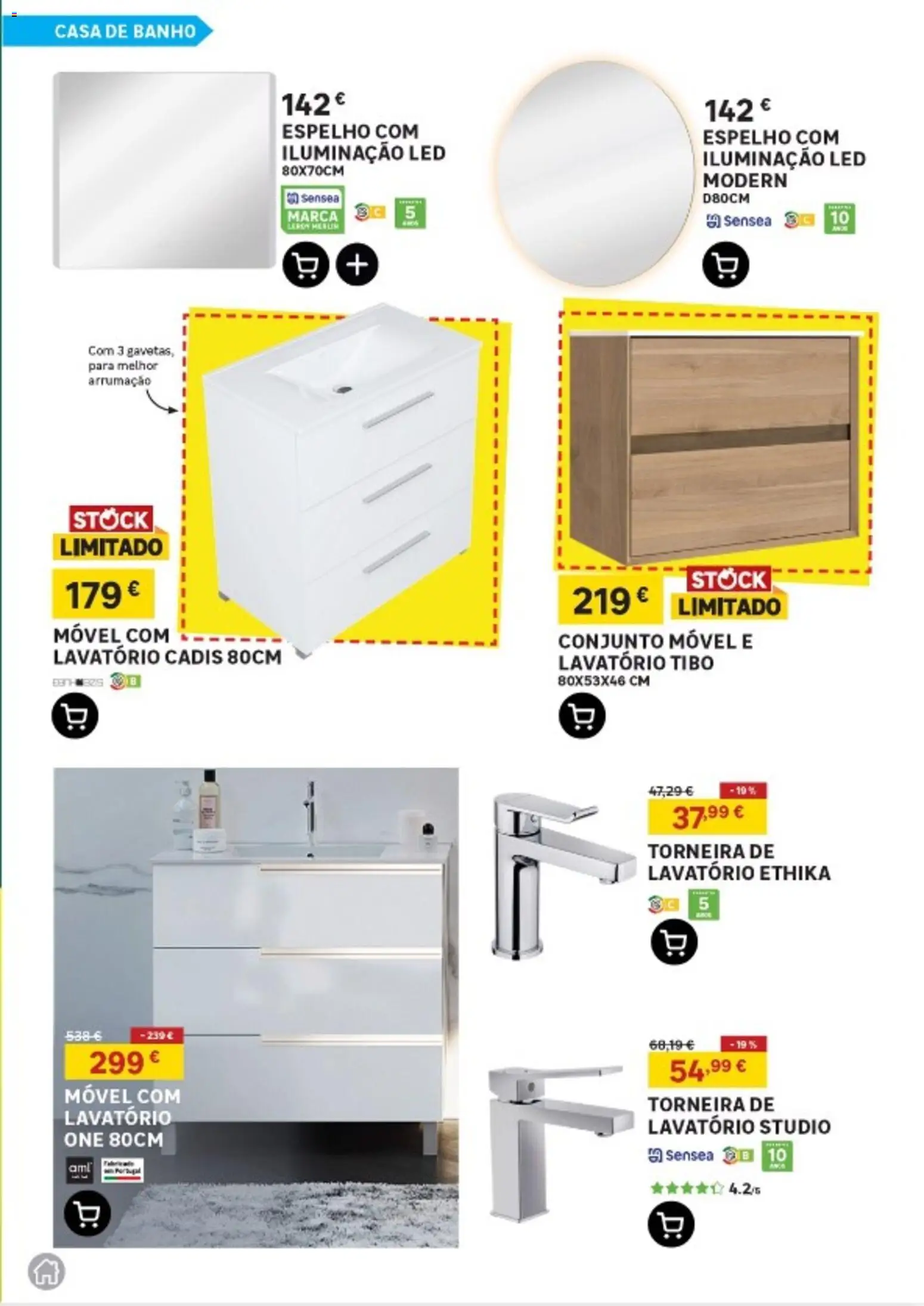 Leroy Merlin Arquipélago da Madeira │ válido de 13.11.2025 | Página: 13 | Produtos: Torneira, Lavatório, Banho, Espelho