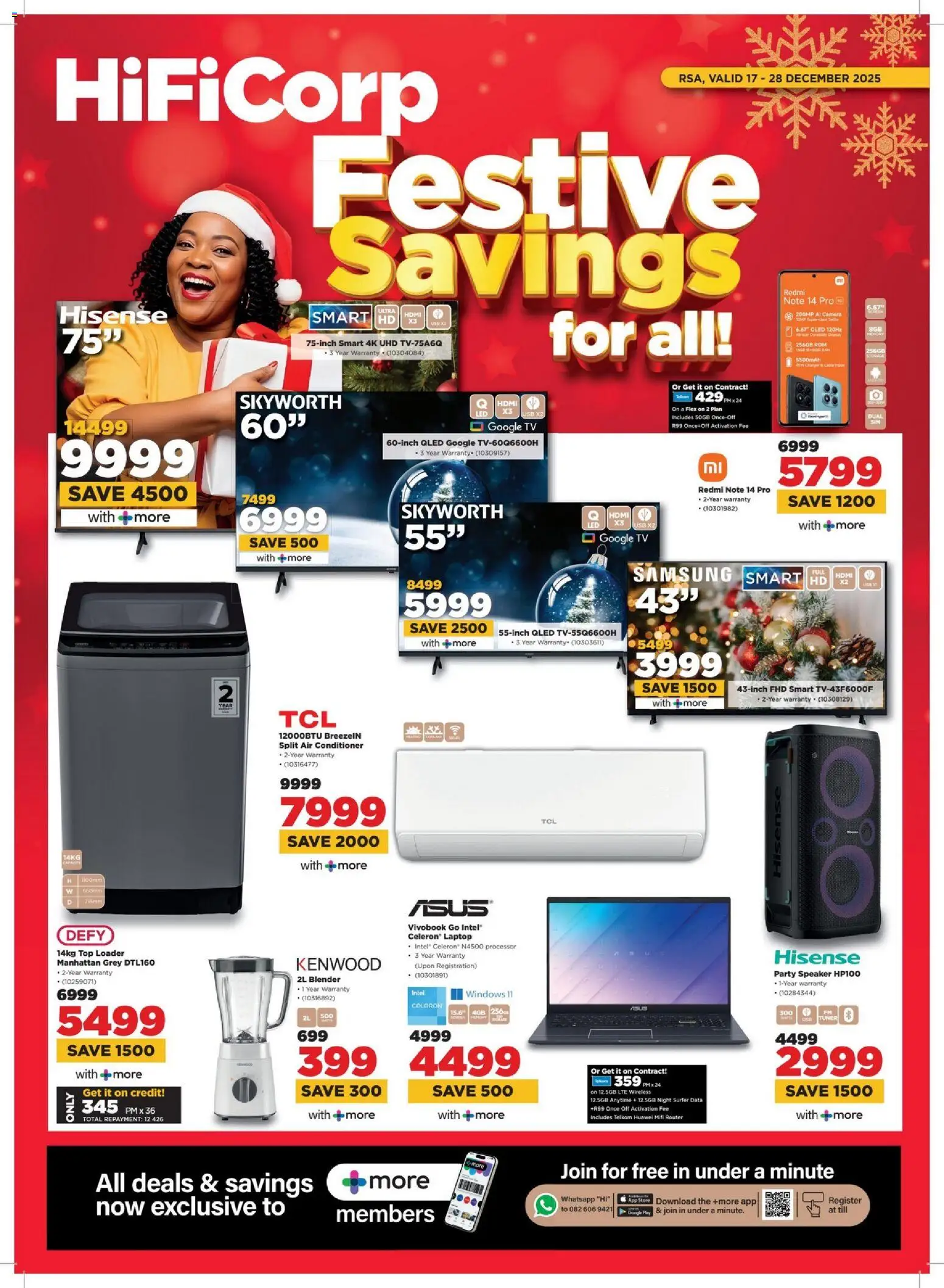 New HiFi Corp catalogue – valid from 17.12.2025 | Page: 1 | Products: Air conditioner, Laptop, Blender, Conditioner