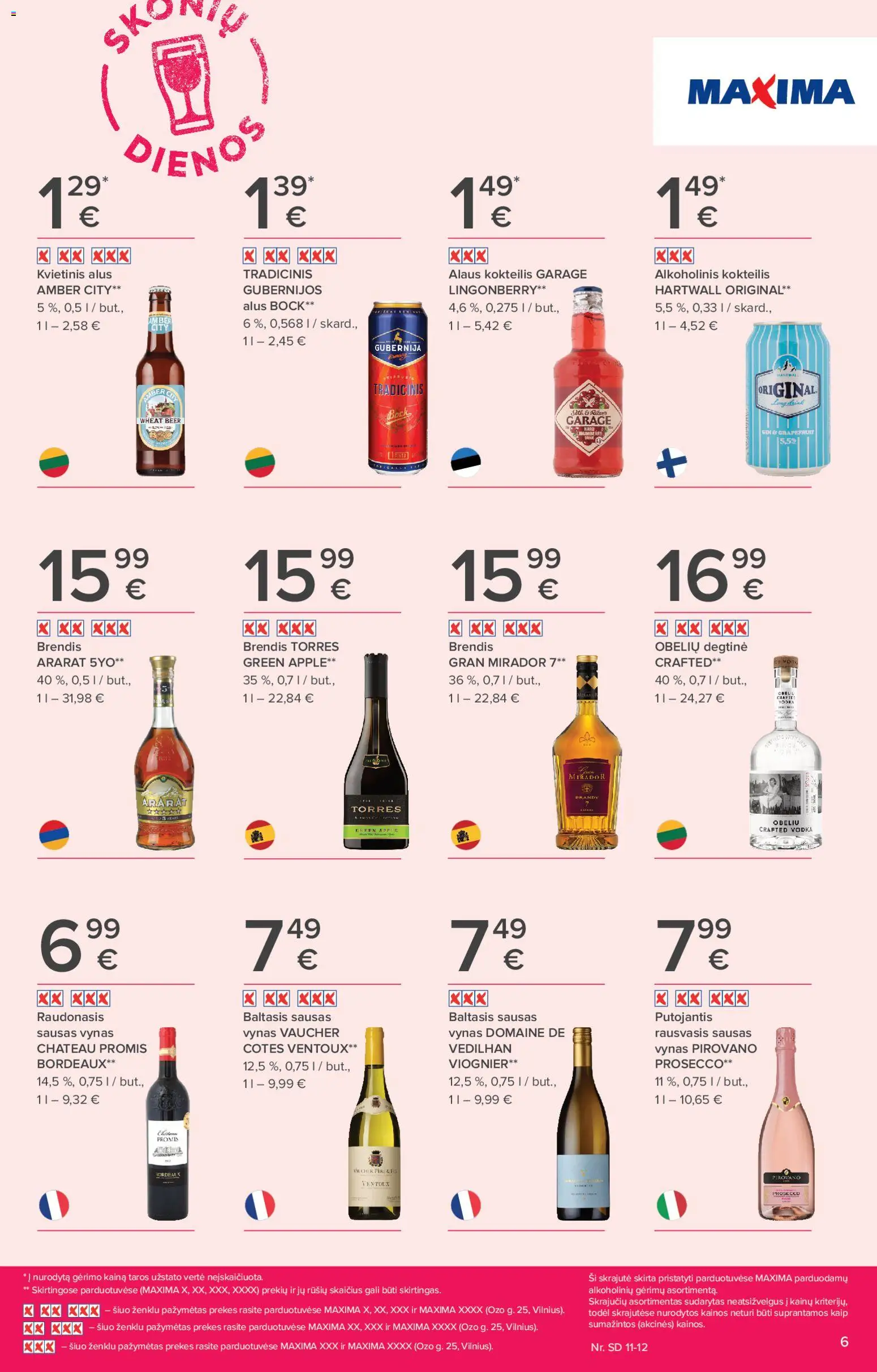 MAXIMA akcijos nuo 30.10.2025 | Puslapis: 6 | Prekių: Degtinė, Vynas, Alus