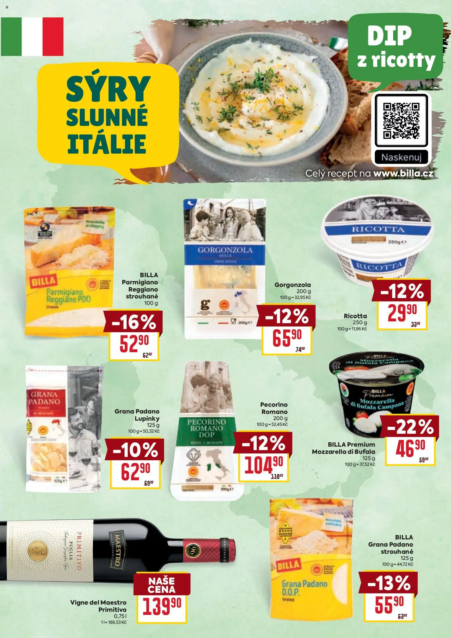 Billa Velký leták od 04.02.2026 | Strana: 31 | Produkty: Primitivo, Sýry, Pecorino, Gorgonzola