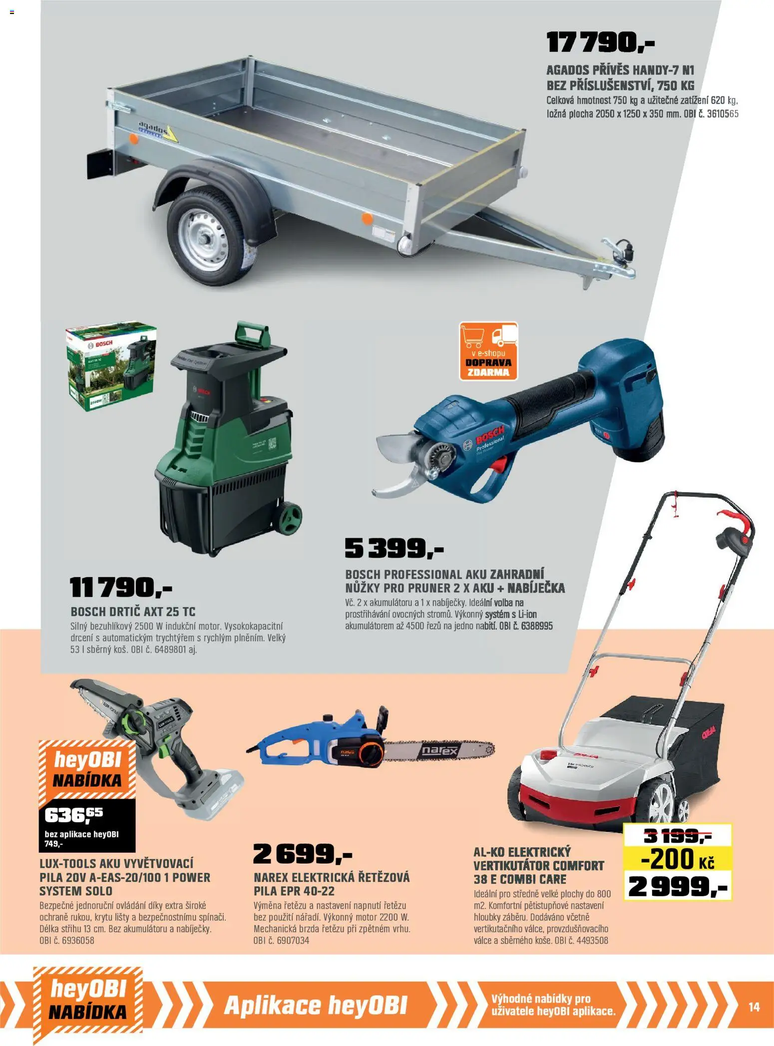 OBI leták od 01.02.2026 | Strana: 15 | Produkty: Nůžky, Zahradní nůžky, Drtič, Pila