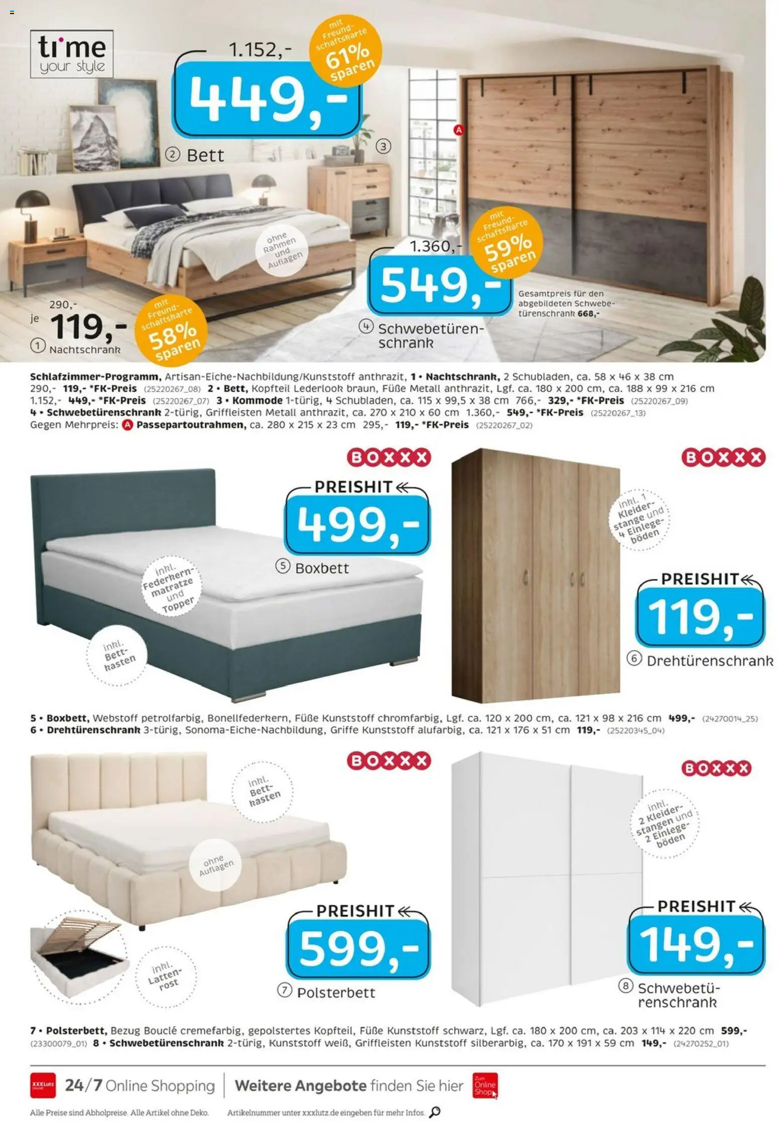 XXXL Lutz Junges Wohnen – gültig ab 30.11.2025 | Seite: 12 | Produkte: Bett, Schwebetürenschrank, Polsterbett, Topper