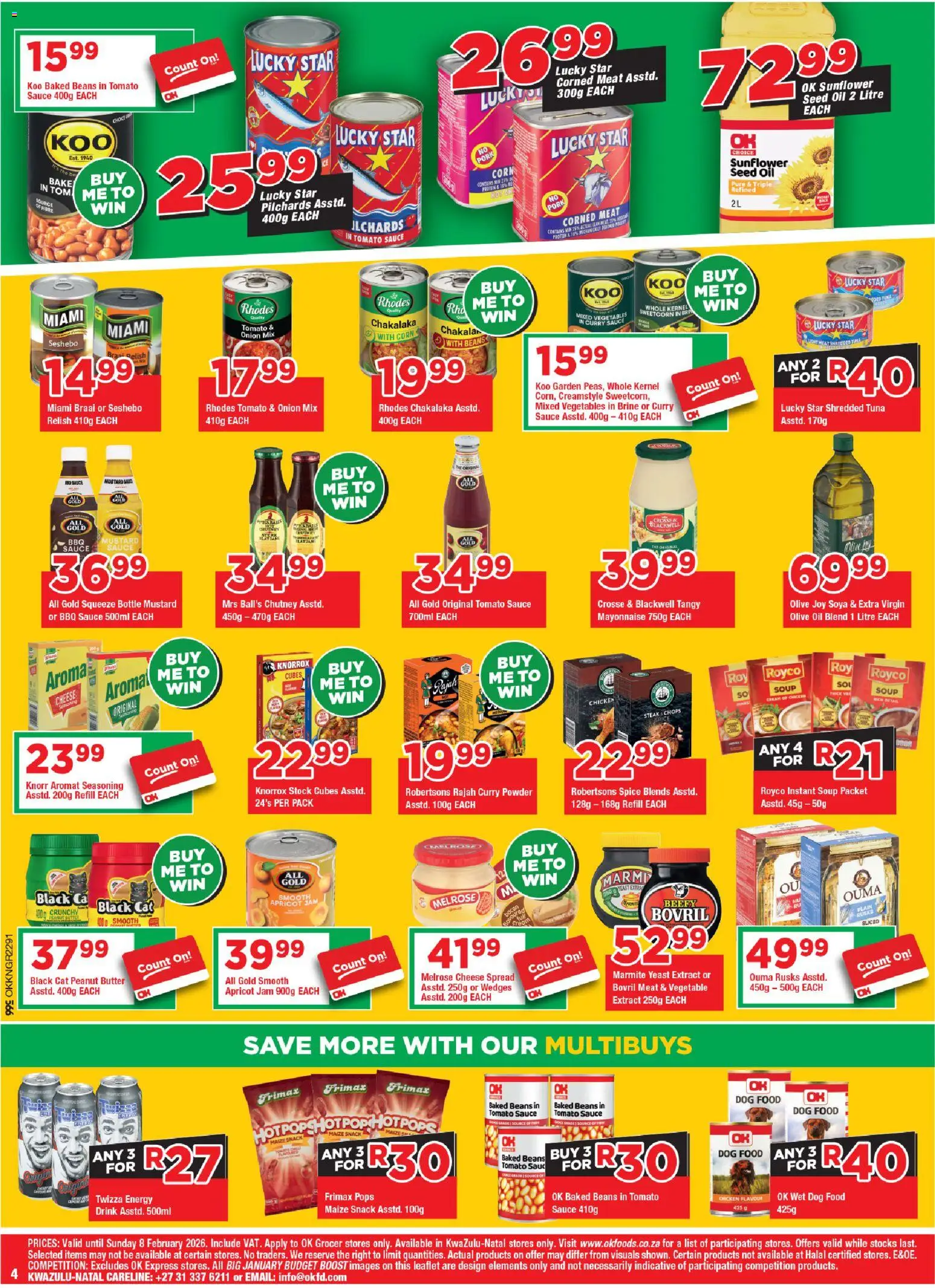 New OK Foods catalogue – valid from 21.01.2026 | Page: 4 | Products: Baked beans, Soup, Curry powder, Bacon