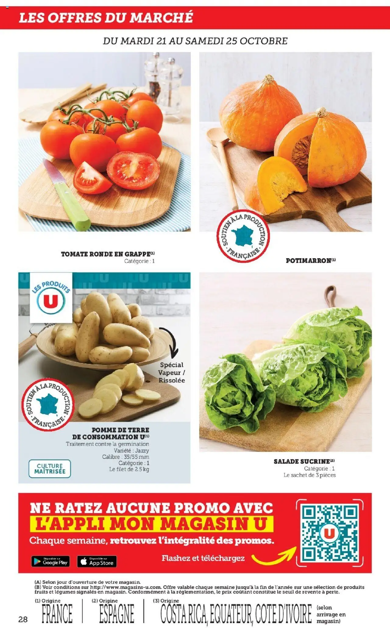 {H1} | Page: 28 | Produits: Salade, Pomme, Pomme de terre de consommation, Store