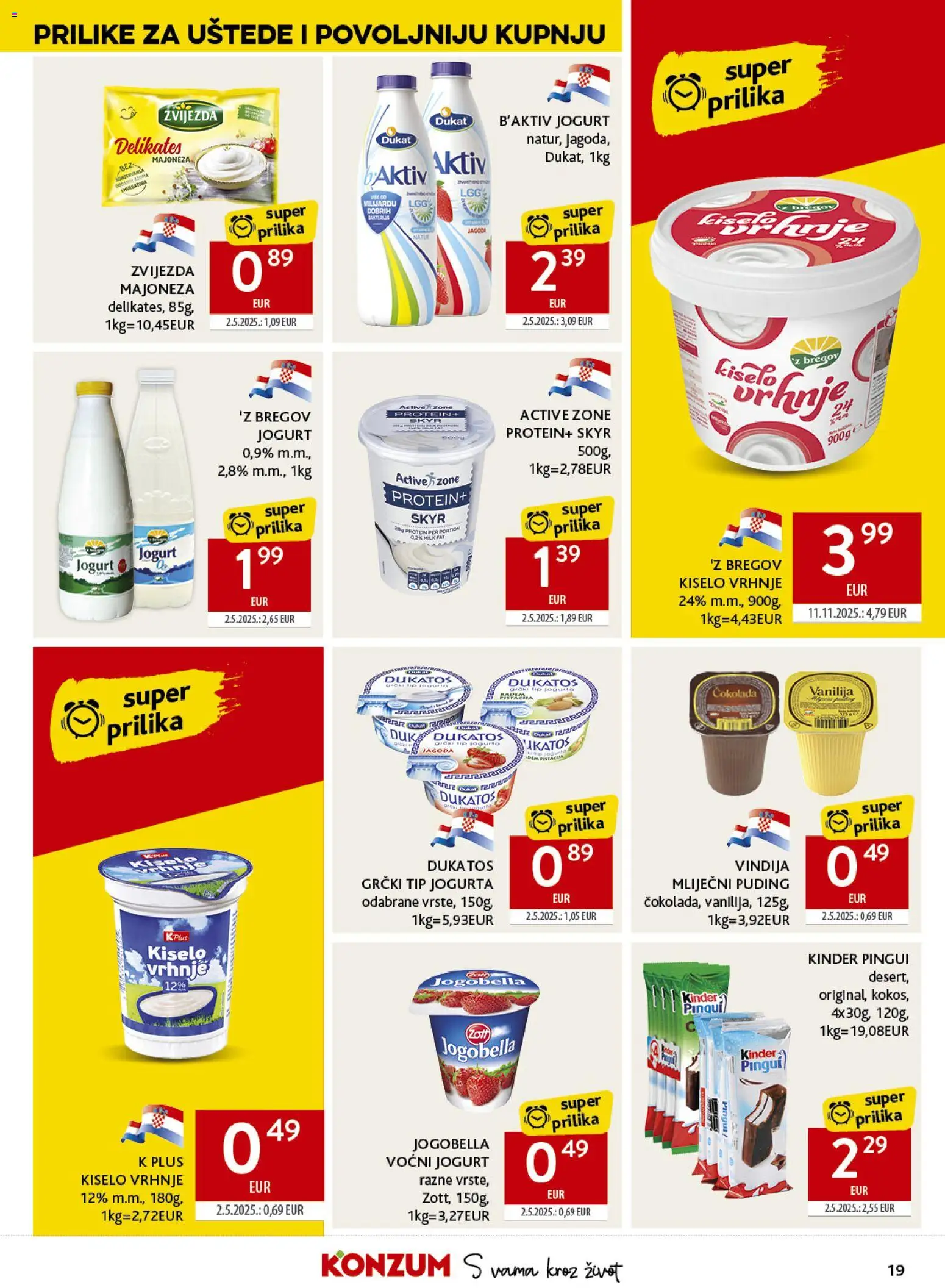Konzum HR akciós ujság - amely érvényes a következő dátumtól: 22.04.2026 | Oldal: 19 | Termékek: Puding, Protein