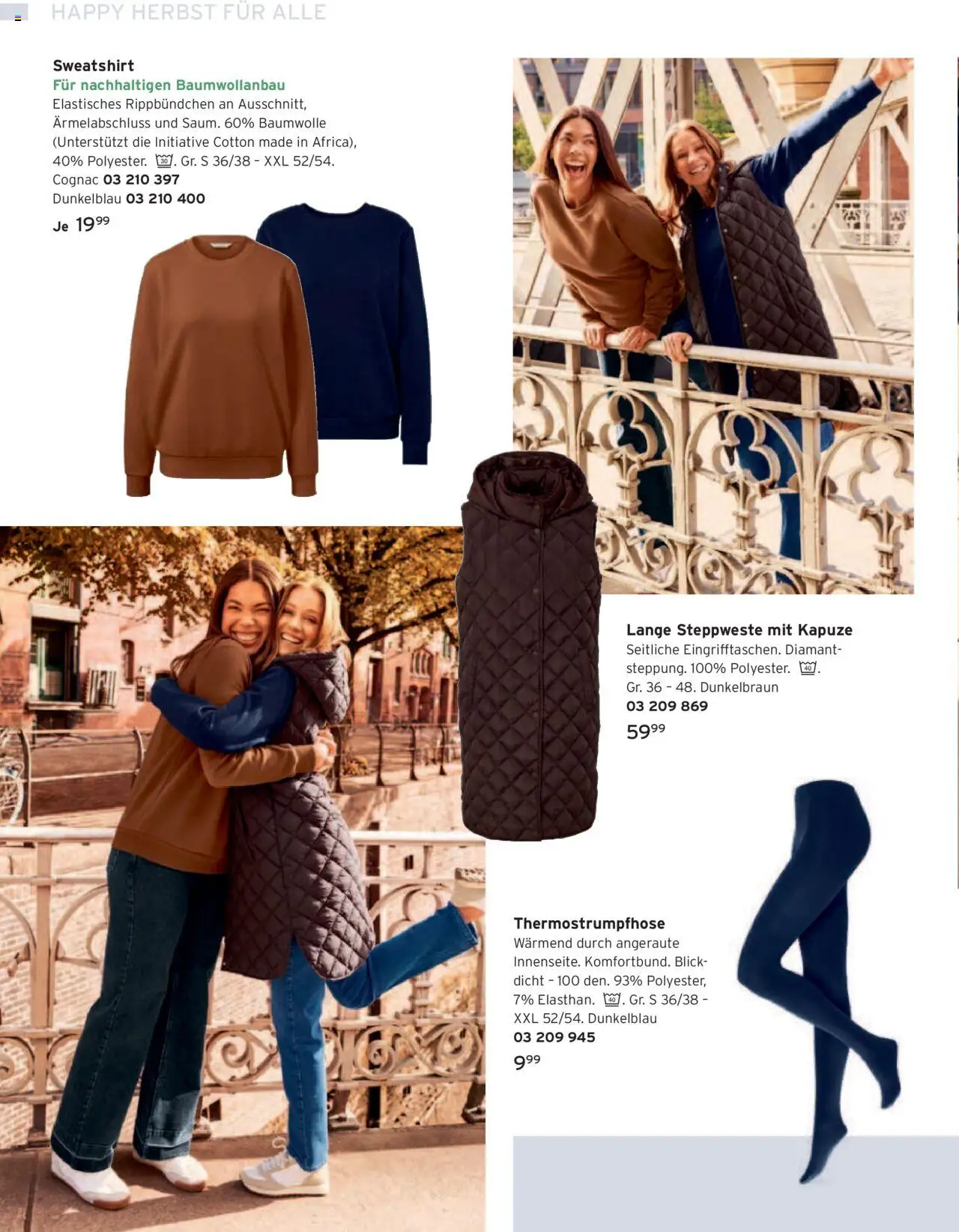 Katalog Tchibo Herbst – gültig ab 15.09.2025 | Seite: 6 | Produkte: Sweatshirt, Steppweste