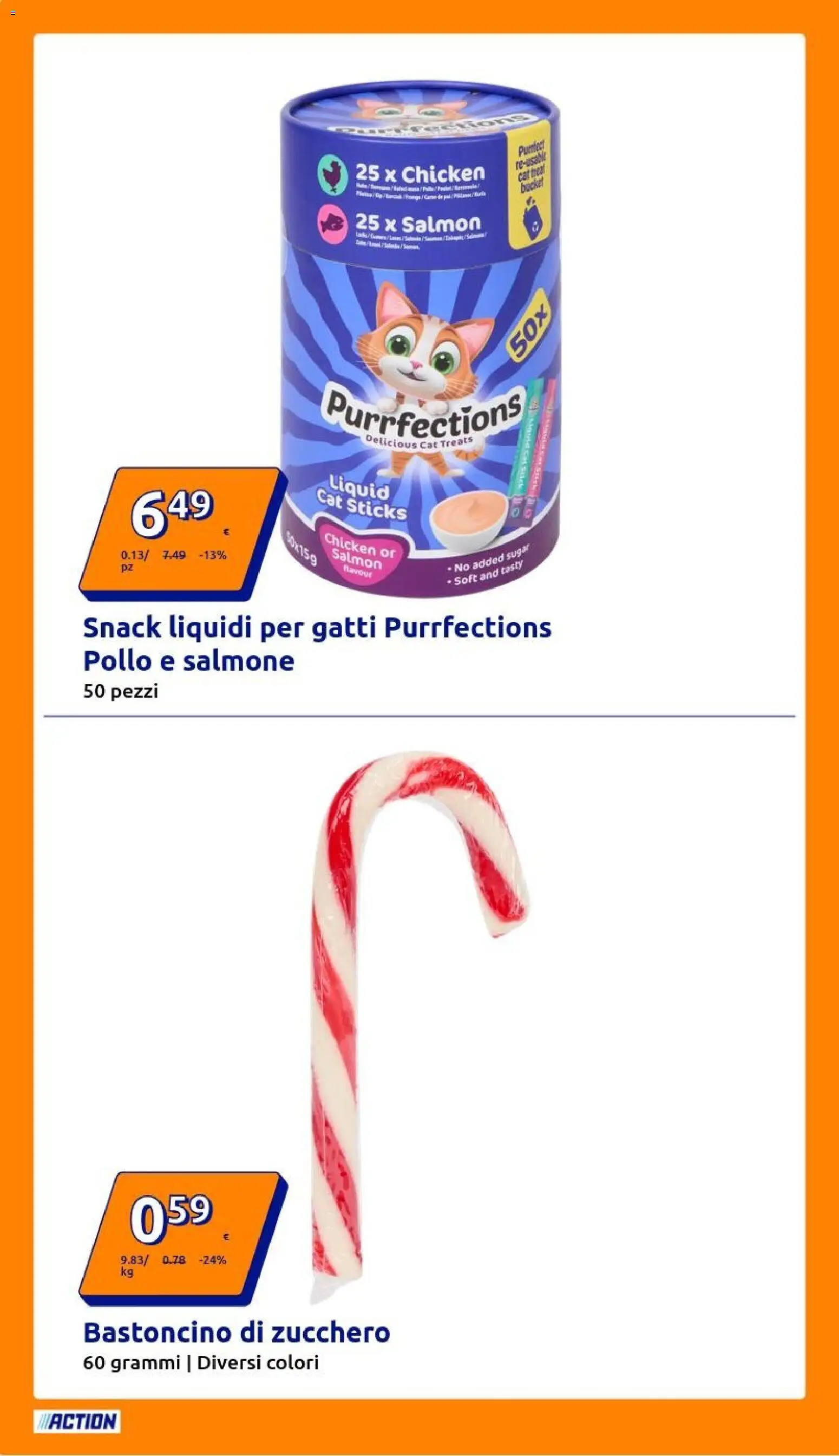 Volantino Action del 24.12.2025 | Pagina: 16 | Prodotti: Pollo, Salmone, Zucchero