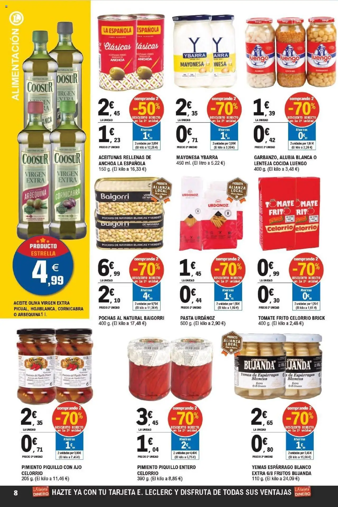 E.Leclerc folleto │ válido desde el 17.09.2025 | Página: 8 | Productos: Aceite, Pasta, Κάδος απορρυμάτων, Anchoa