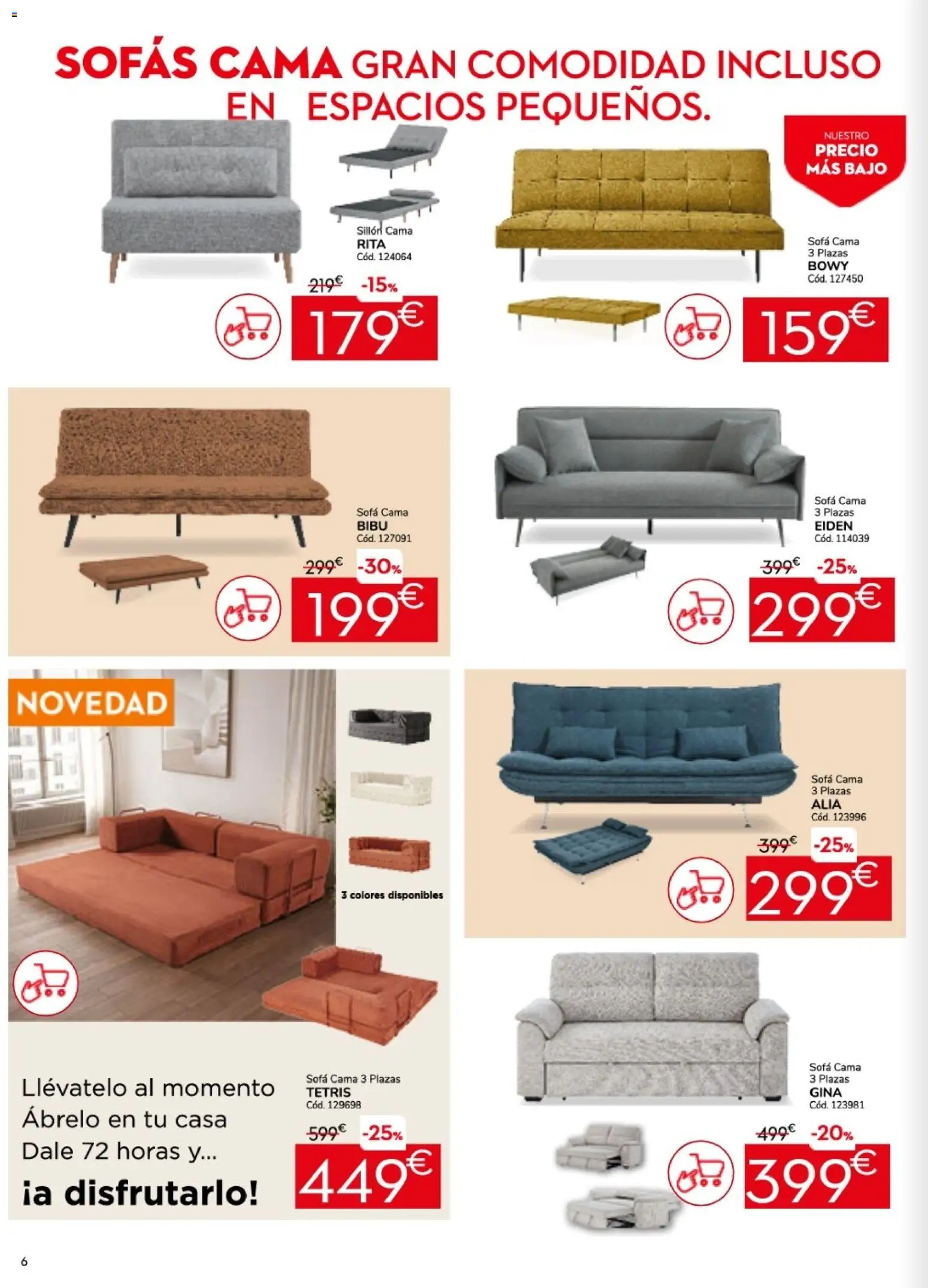 Conforama folleto │ válido desde el 26.02.2026 | Página: 6 | Productos: Sofá cama, Cama, Sofá, Sillón