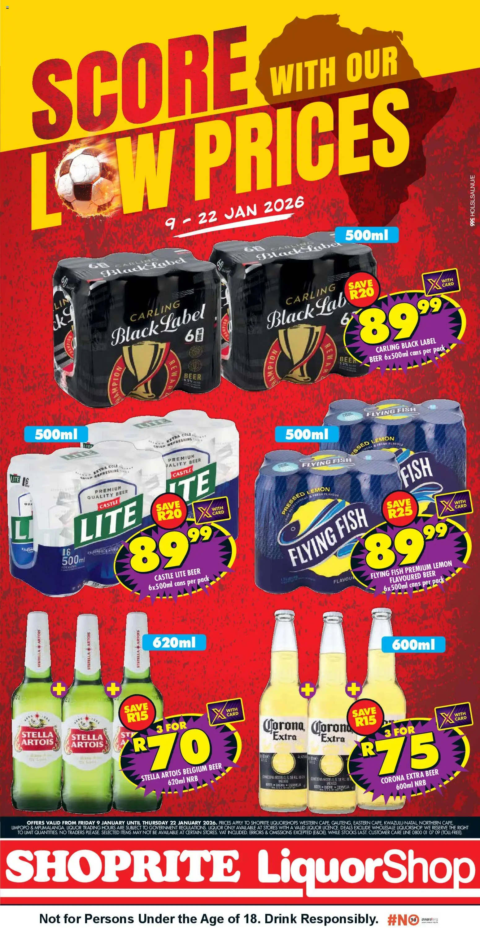 New Shoprite catalogue – valid from 09.01.2026 | Page: 1 | Products: Beer, Fish, Lemon