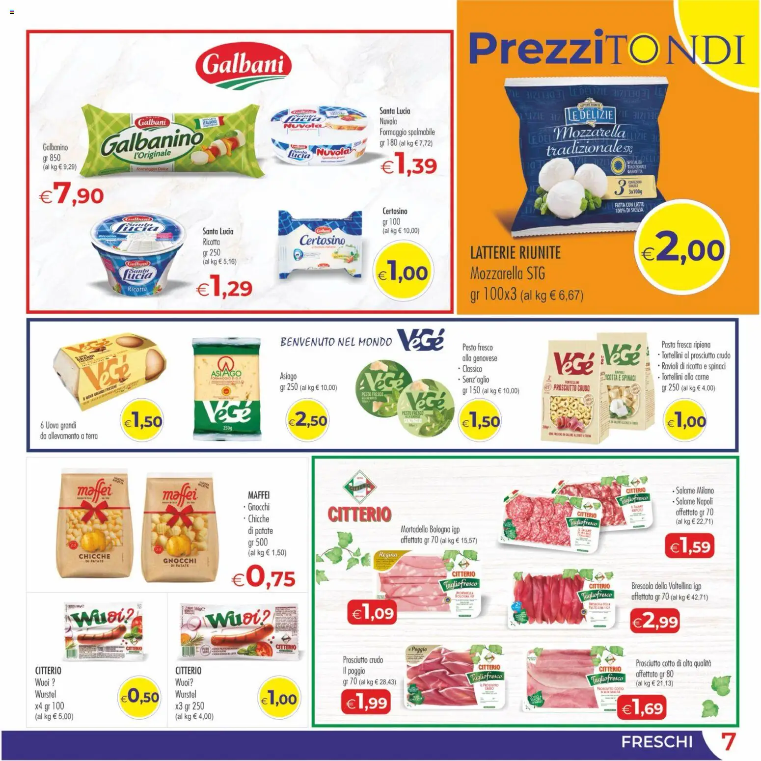 Volantino MerSi Supermercati del 21.01.2026 | Pagina: 7 | Prodotti: Prosciutto Crudo, Bresaola, Spinaci, Pesto