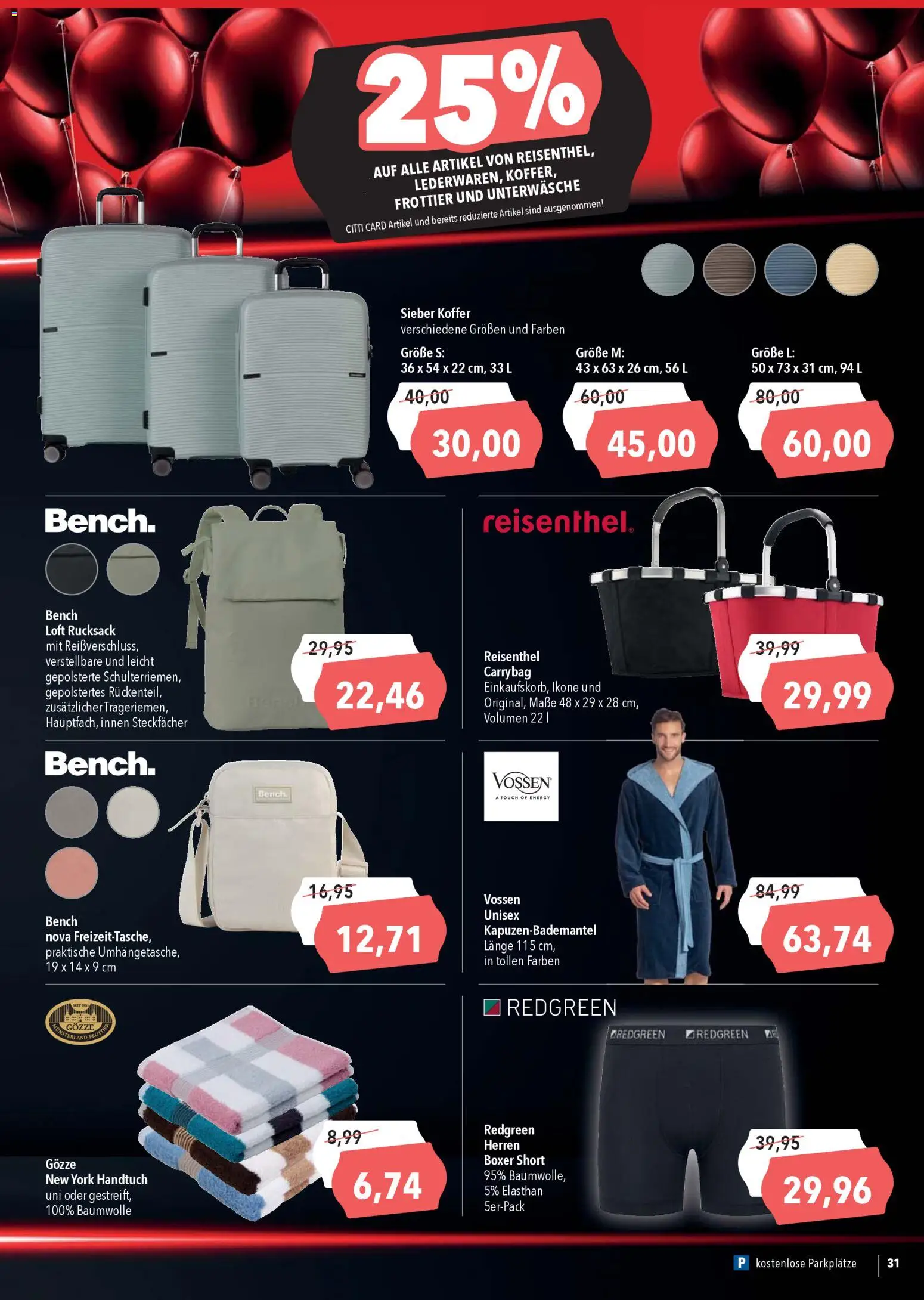 CITTI Markt - Black Friday – gültig ab 26.11.2025 | Seite: 39 | Produkte: Unterwäsche, Boxer, Rucksack, Koffer