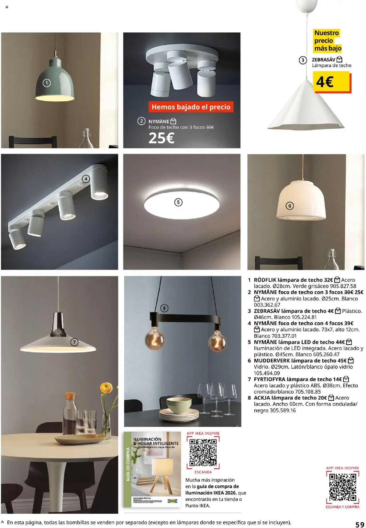 Catálogo IKEA Cocinas │ válido desde el 01.09.2025 | Página: 59 | Productos: Lámpara de techo, Galette de chaise, Απορρυπαντικό ρούχων σε σκόνη, Lámpara