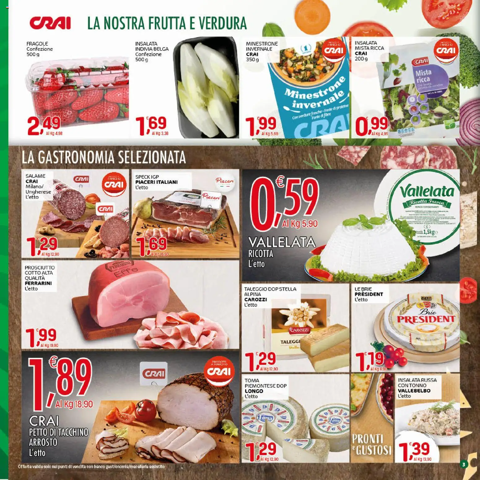 Volantino CRAI del 19.03.2026 | Pagina: 3 | Prodotti: Arrosto, Fragole, Tonno, Insalata russa