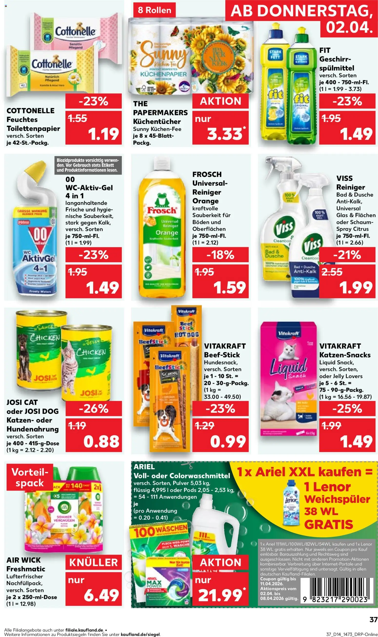Kaufland Prospekt Rostock	 – gültig ab 02.04.2026 | Seite: 35 | Produkte: Ariel, Dusche, Weichspüler, Toilettenpapier
