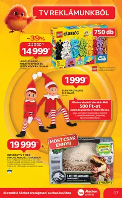 Auchan Akciós újság - amely érvényes a következő dátumtól: 06.11.2025 | Oldal: 47 | Termékek: Játék, TV, Tojás